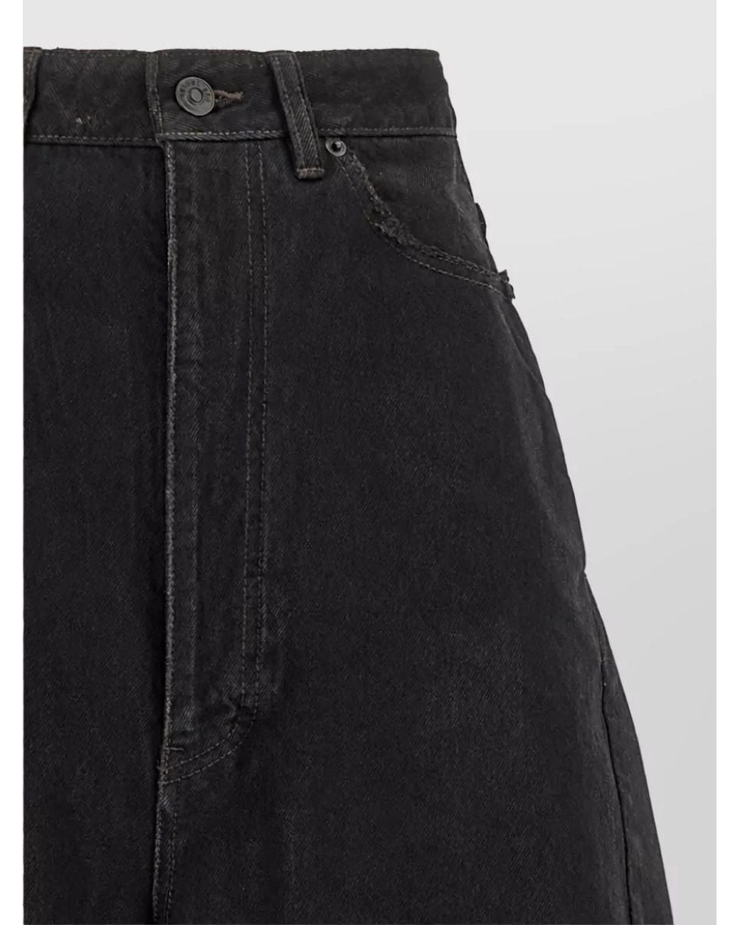 Balenciaga Black High-Rise Barrel-Leg Denim Jeans