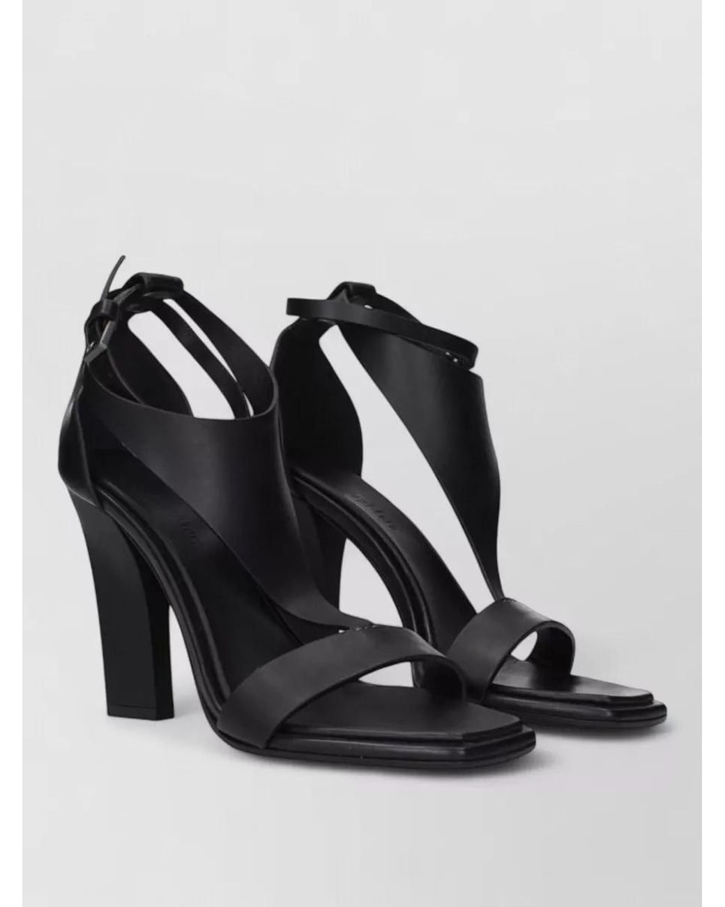 Max Mara Black Leather Stiletto Sandals