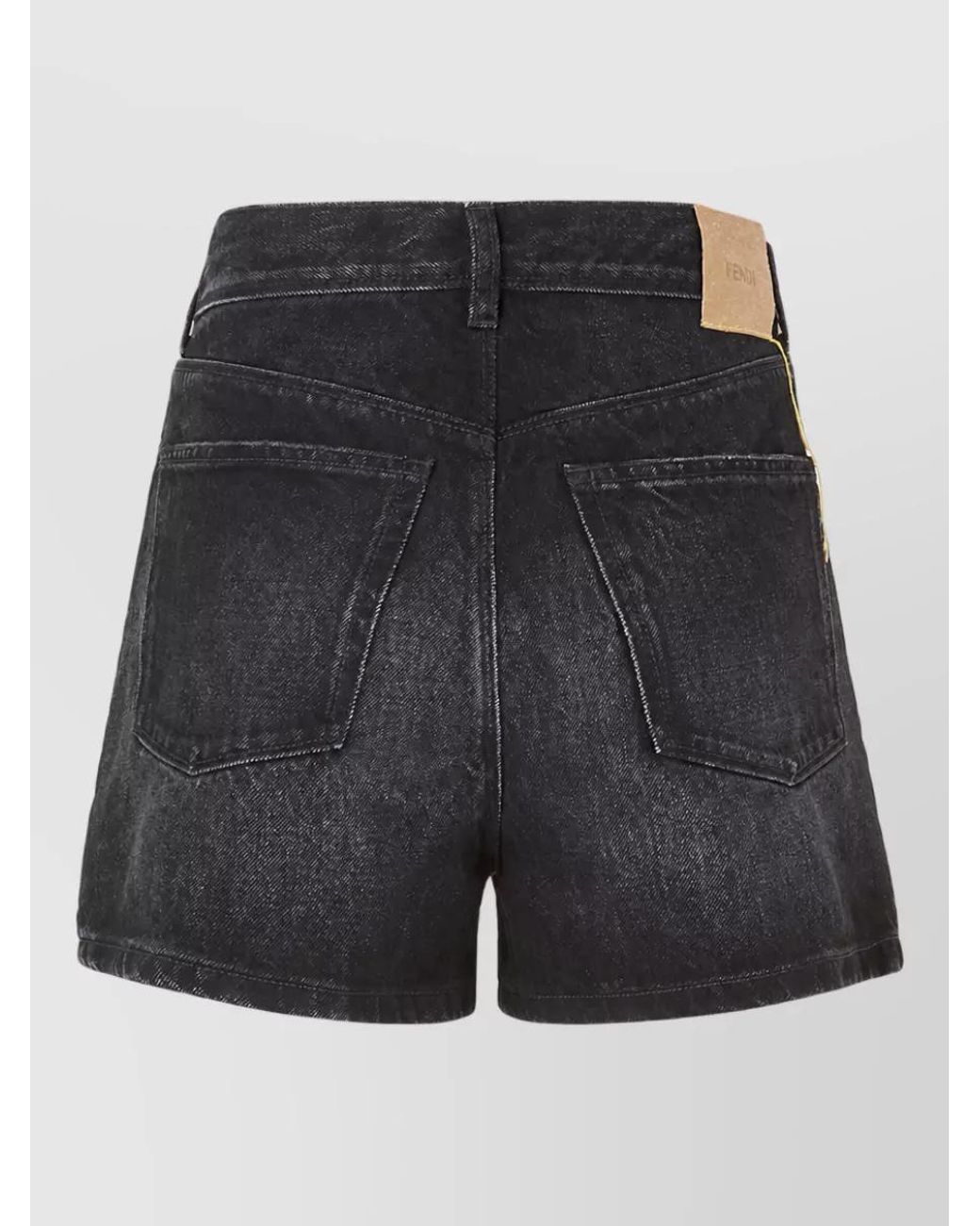 Fendi Black Denim Slim-Fit Shorts