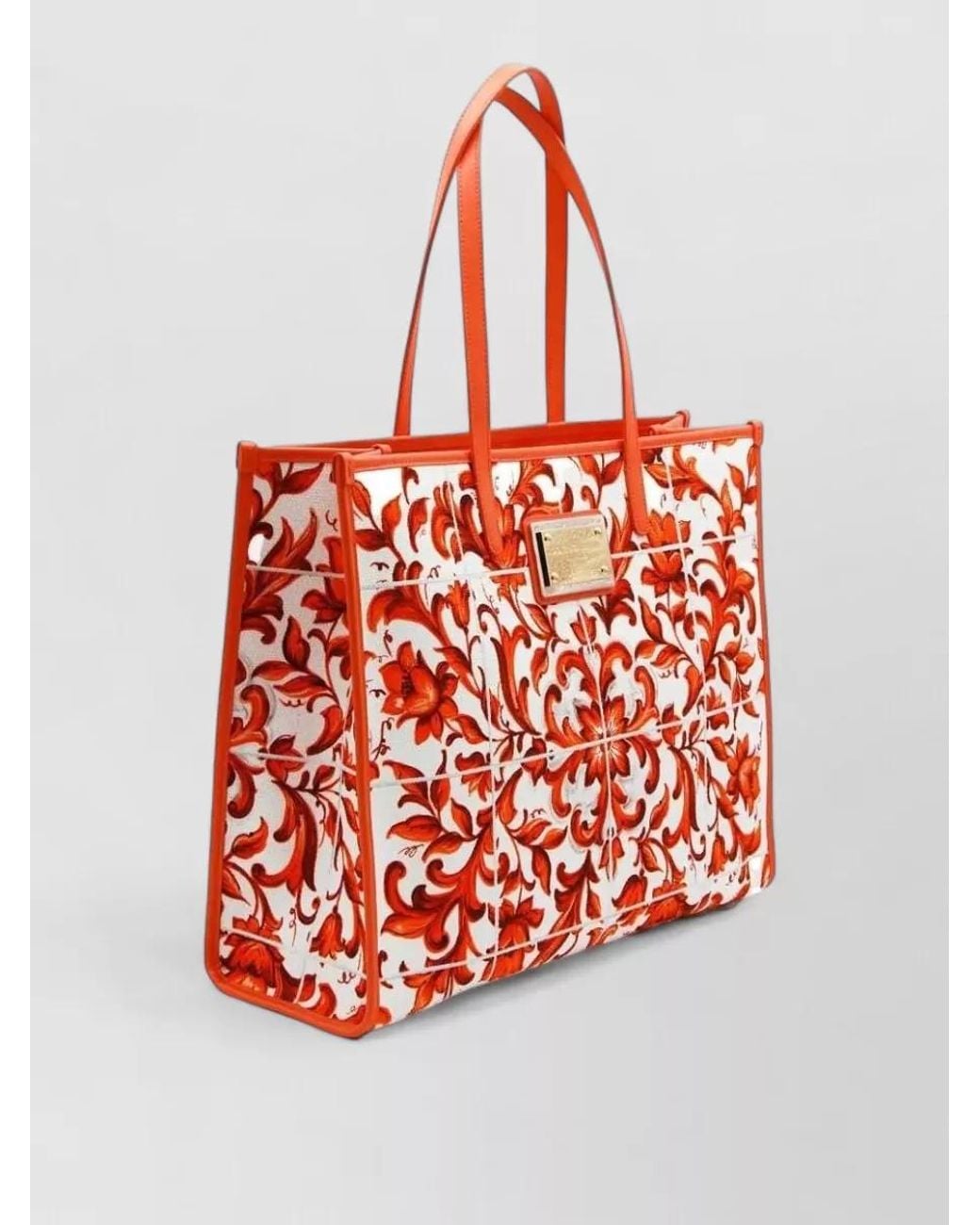 Dolce & Gabbana Red Small Shopping Cotton Tote Bag