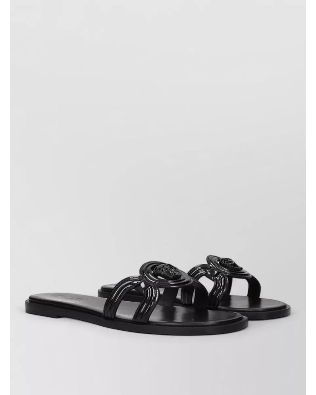 Versace Black Leather Sandals