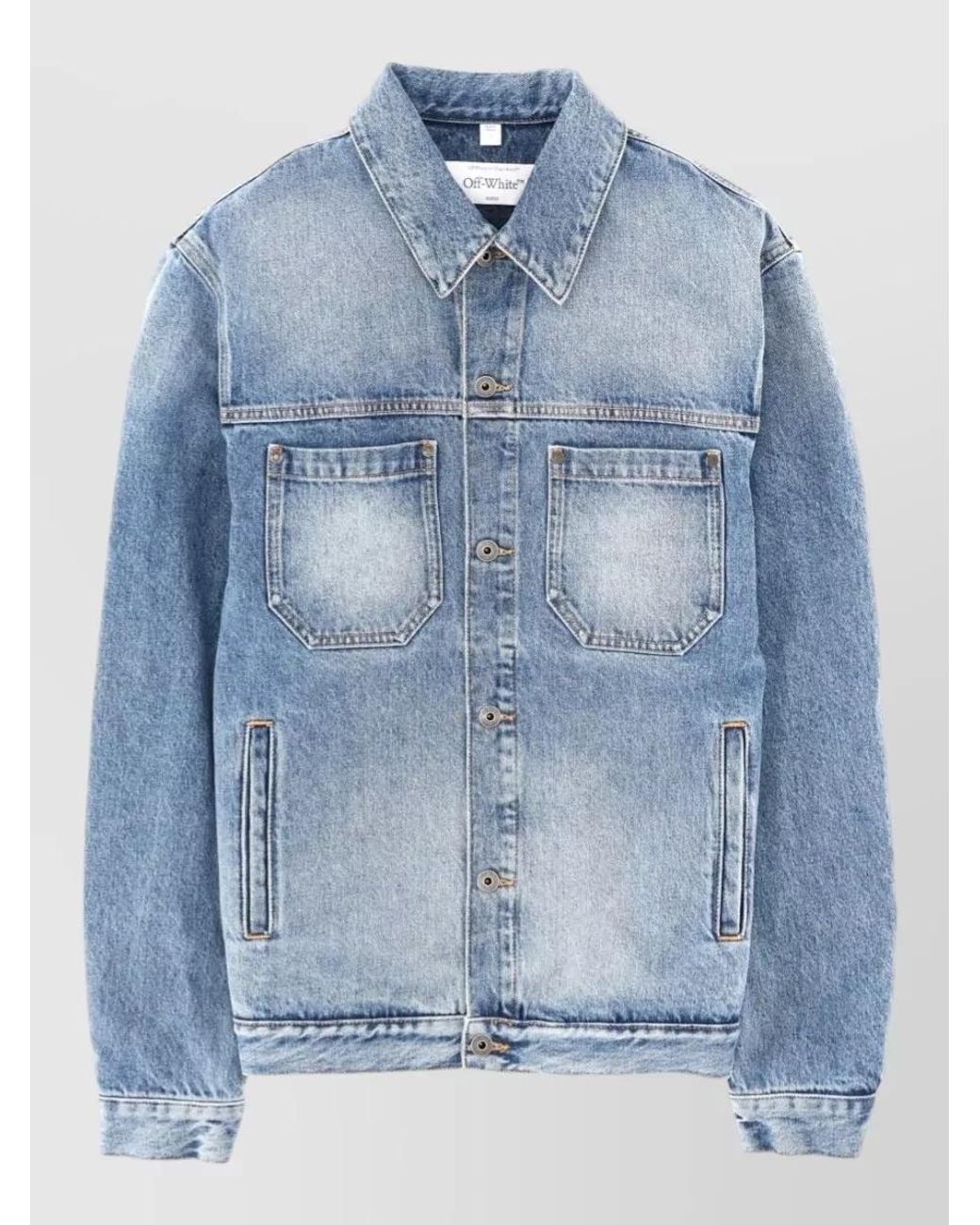 Off-White c/o Virgil Abloh Blue Printed Denim Jacket for men