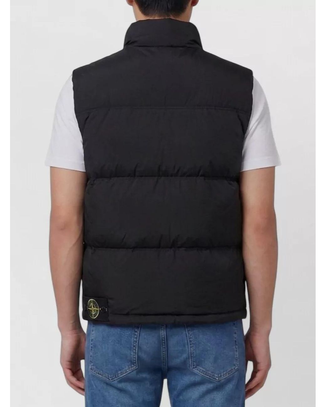 Stone Island Black Padded Zip-Up Vest for men