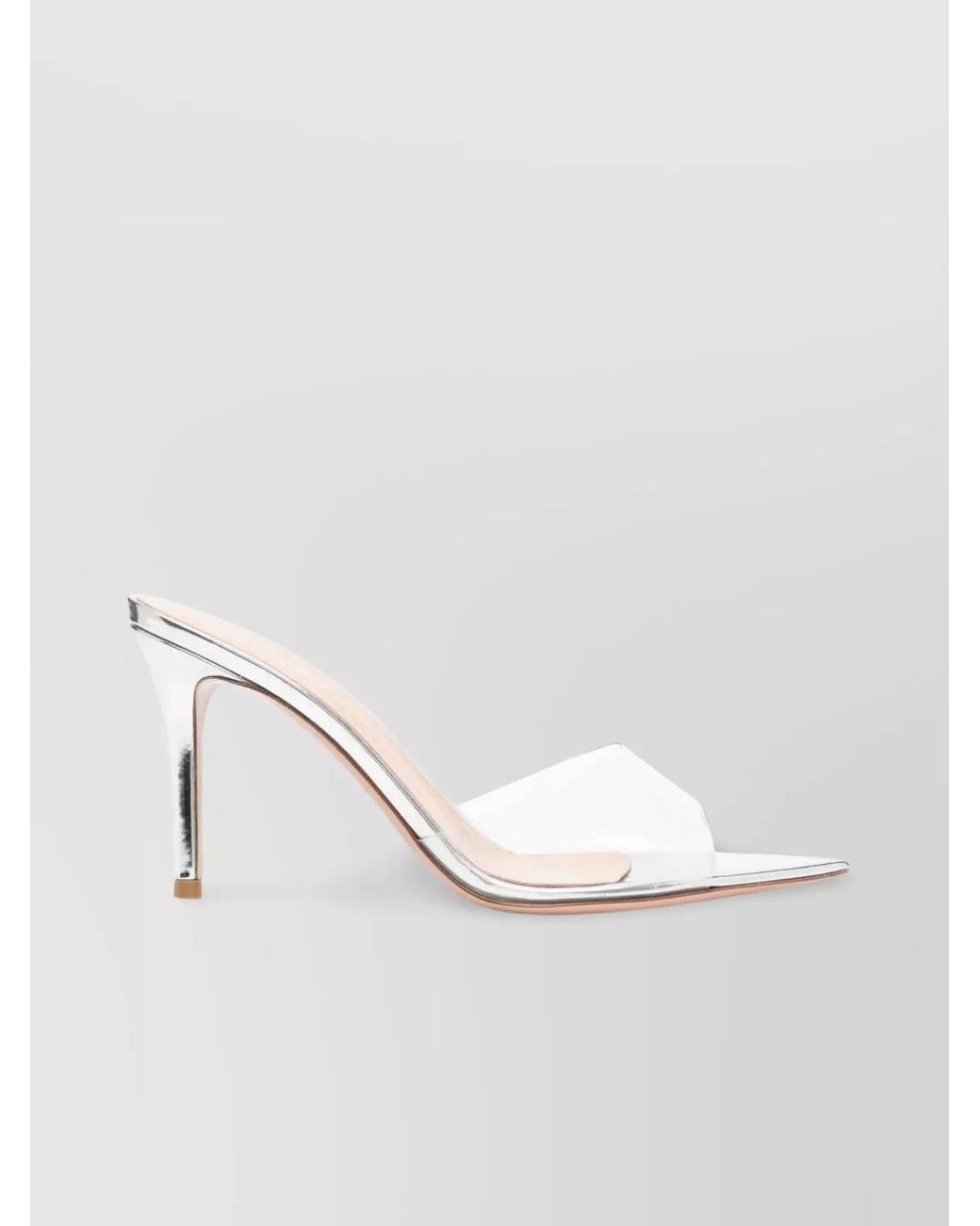 Gianvito Rossi White Plexi Pointed-Toe Mules