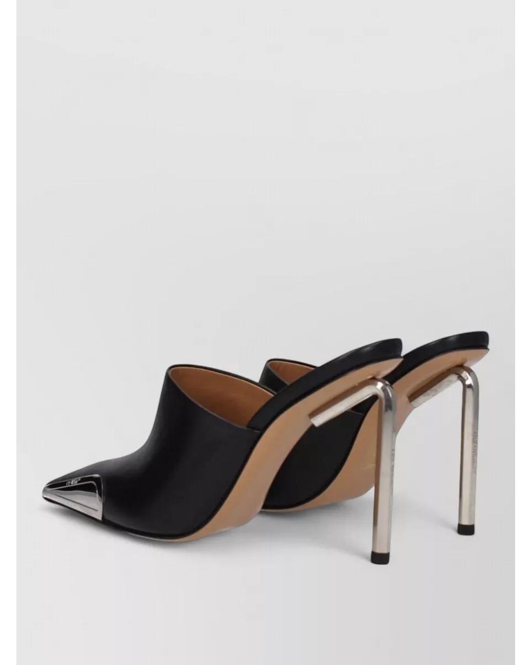 Off-White c/o Virgil Abloh Black Leather High Heel Mules