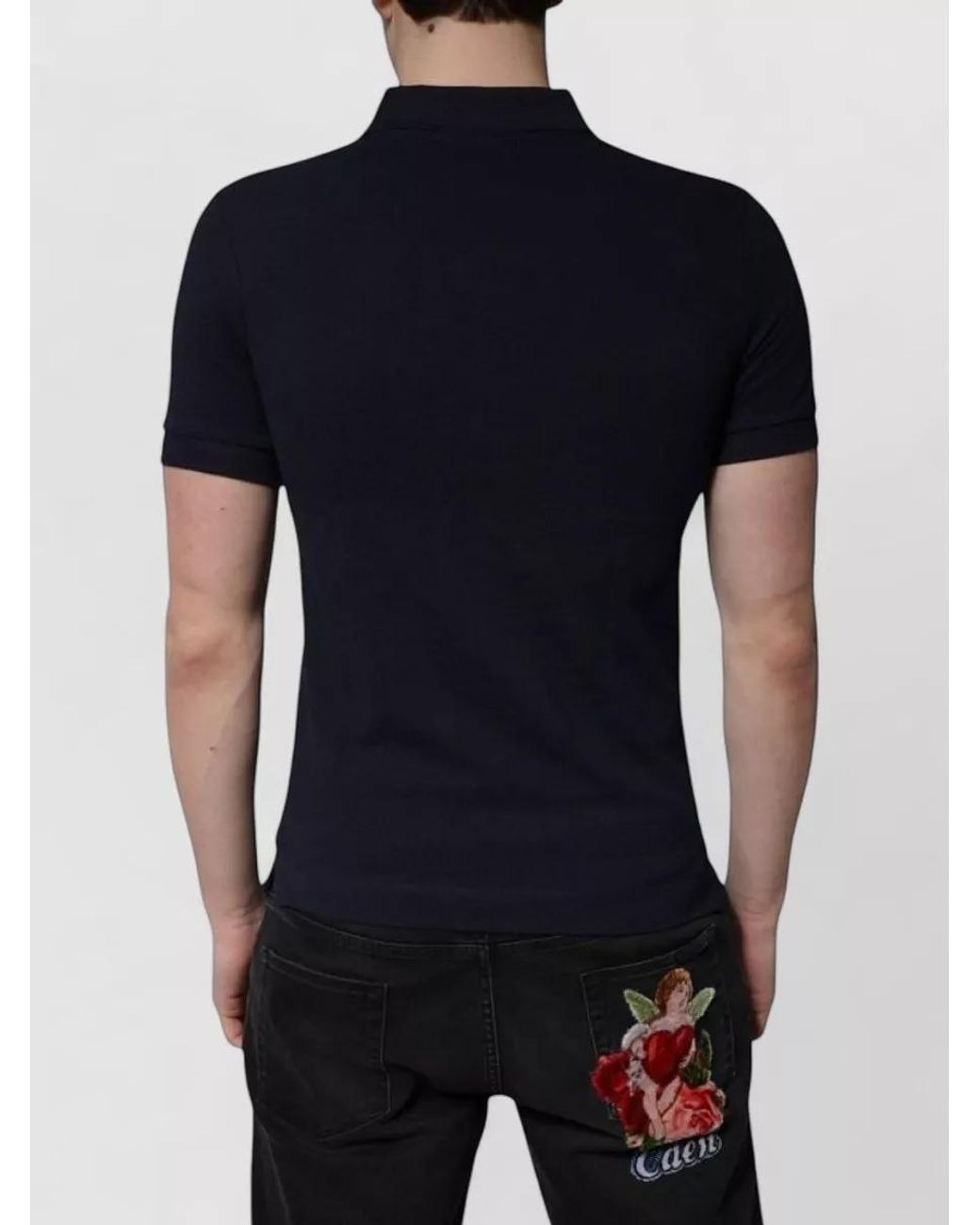 Dolce & Gabbana Blue Cotton Polo Shirt for men