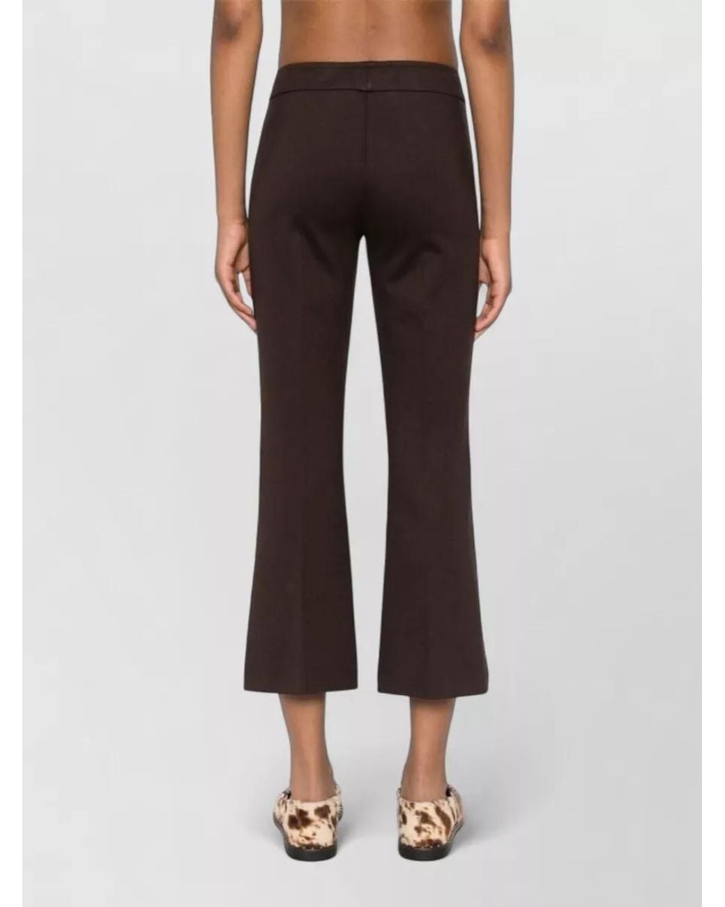 DR. HOPE Brown Cropped Flared Trousers
