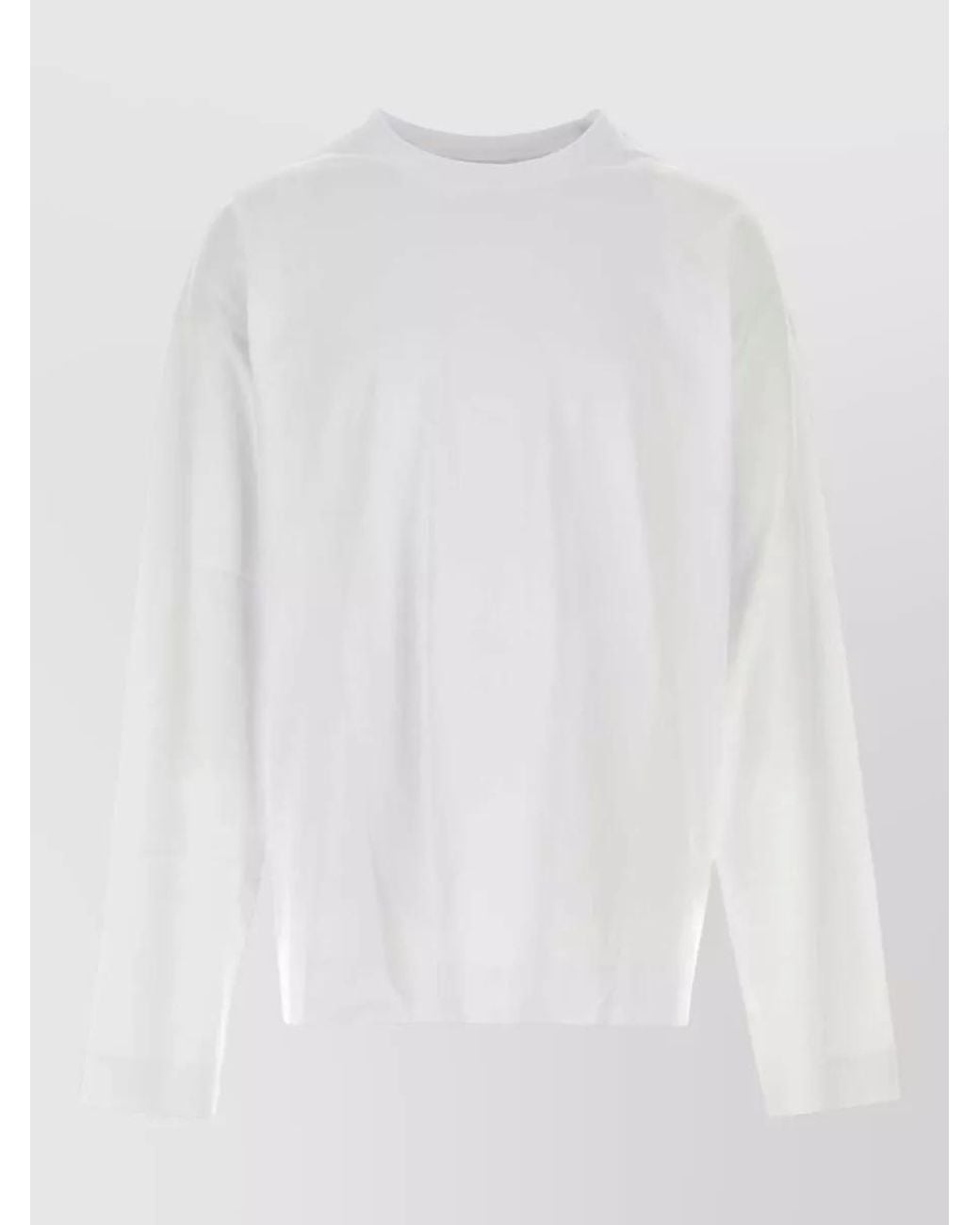 Dries Van Noten White Cotton Oversized Long-Sleeve T-Shirt for men