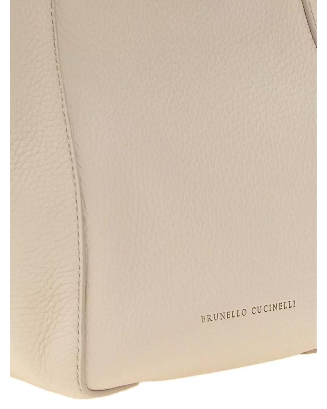 Brunello Cucinelli Natural Soft Leather Shoulder Bag