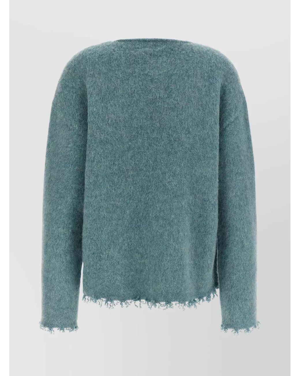 Jil Sander Blue Fringed Wool Jumper