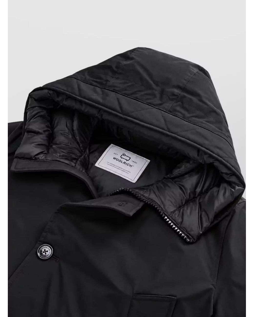 Woolrich Black Down Padded Parka for men