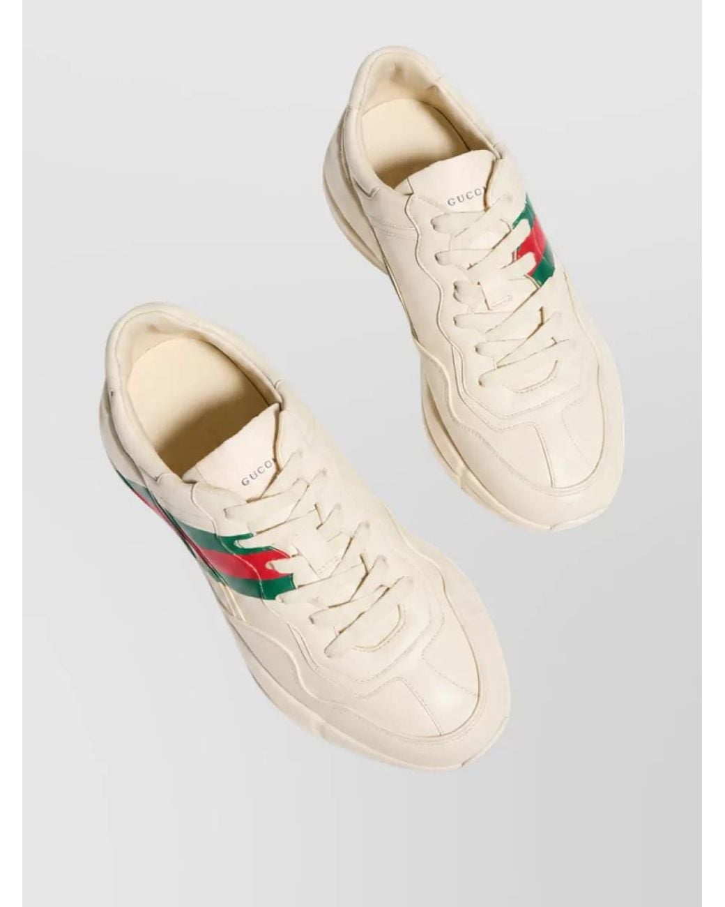 Gucci Natural Leather Lace-Up Sneakers