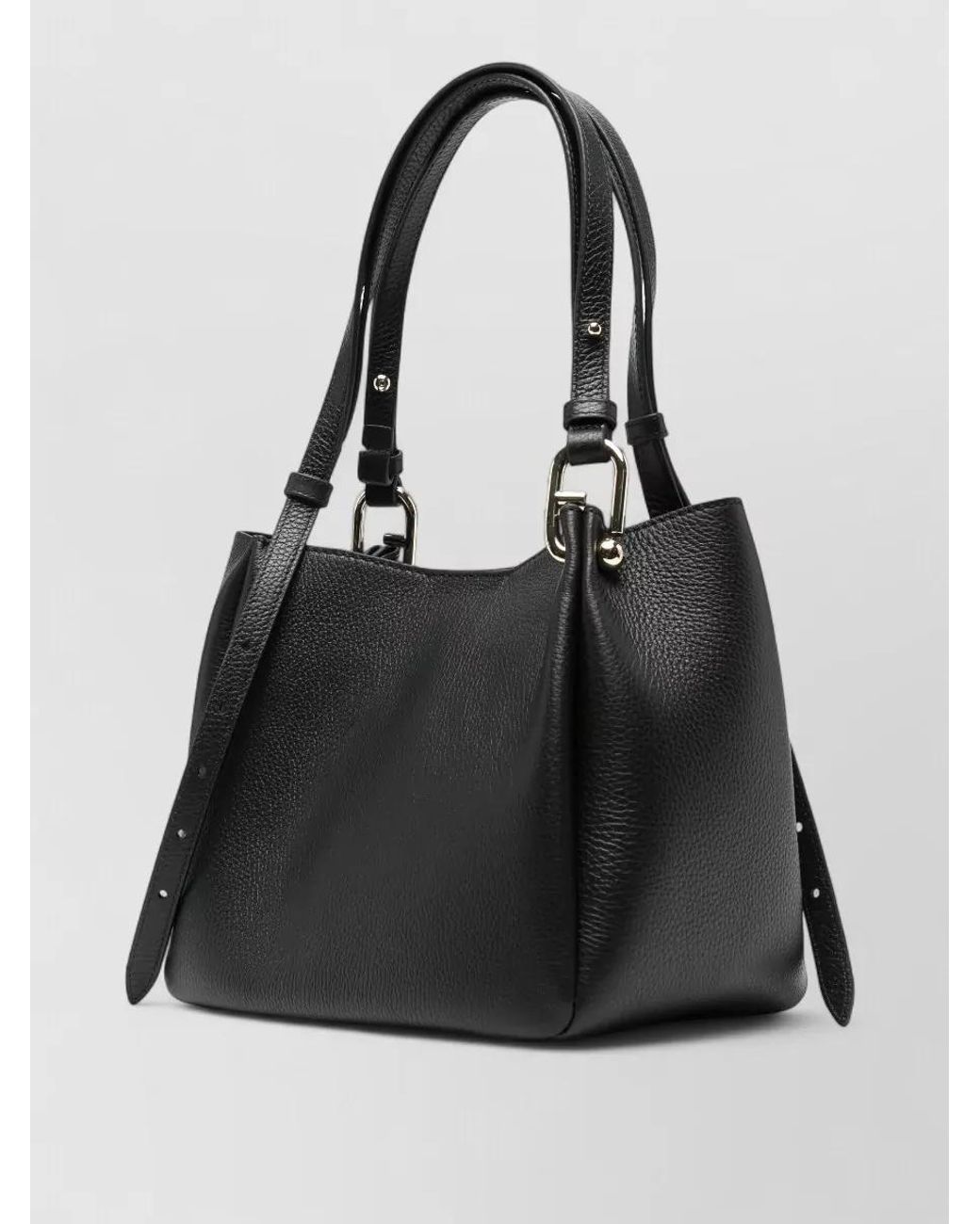 Furla Black Na Calf Leather Tote Bag