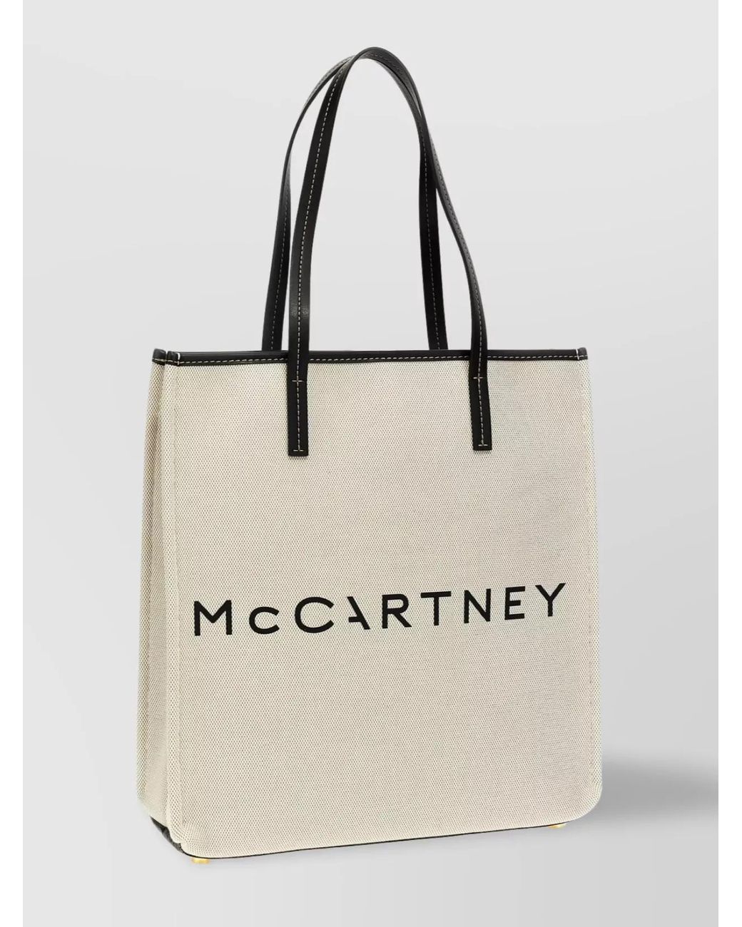 Stella McCartney Natural Stella Logo Large Canvas Tote Bag