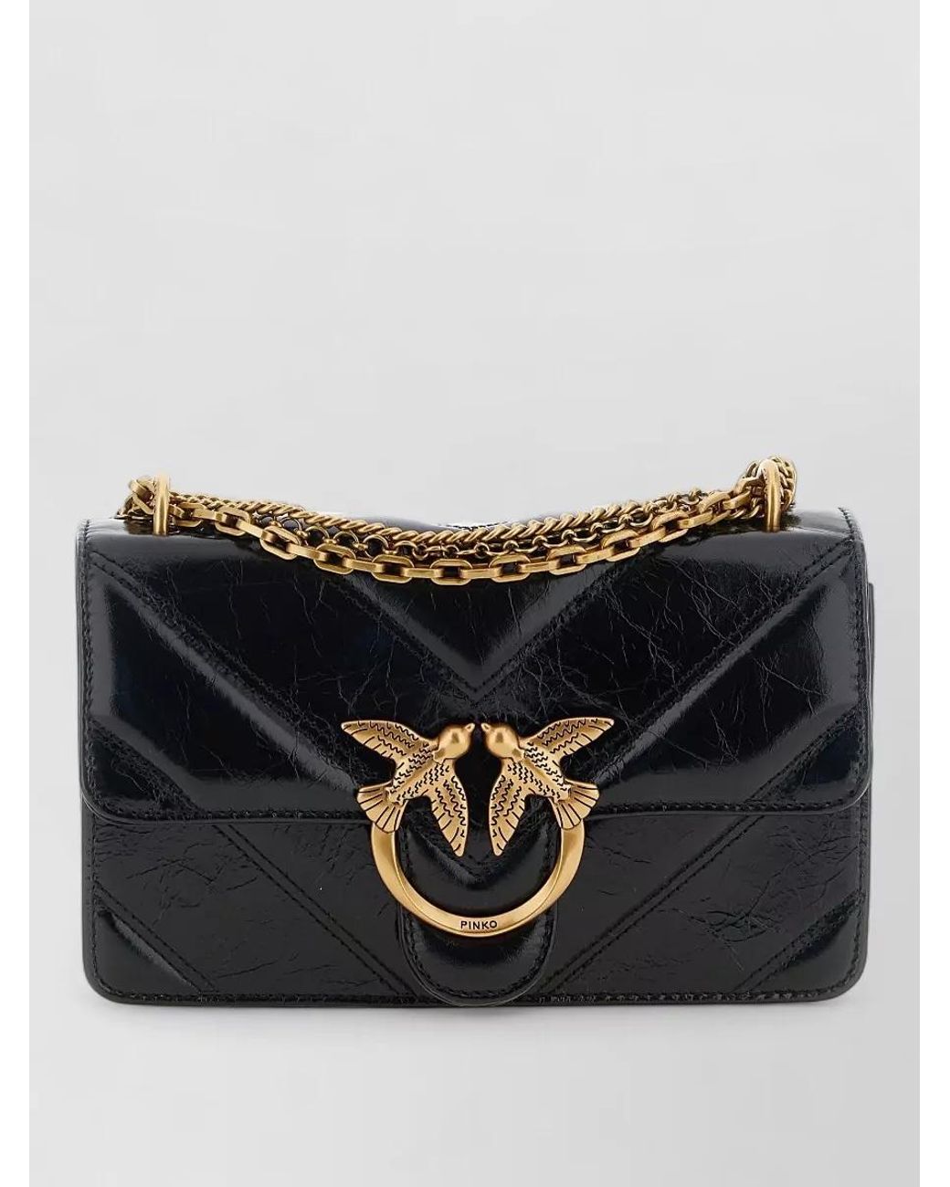 Pinko Black Love Bag Calfskin Leather Shoulder Bag