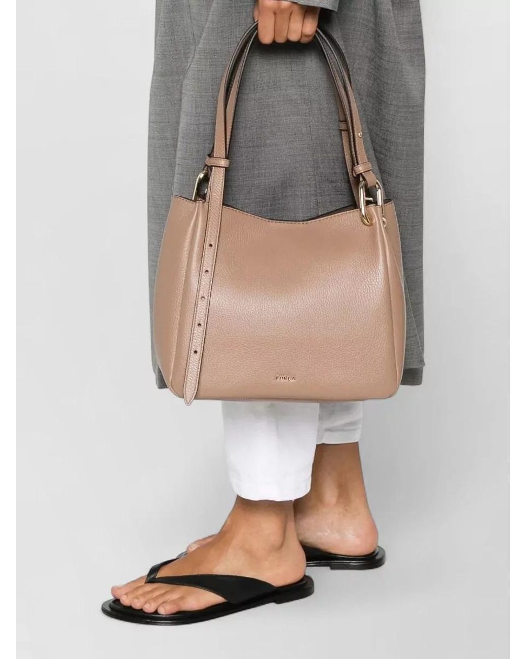Furla Natural Na Leather Shoulder Bag