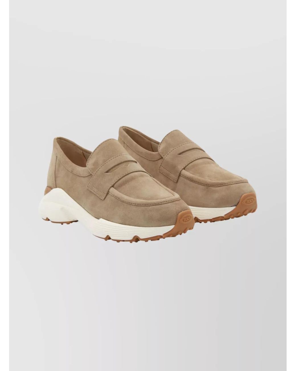 Tod's Natural Suede Leather Loafers