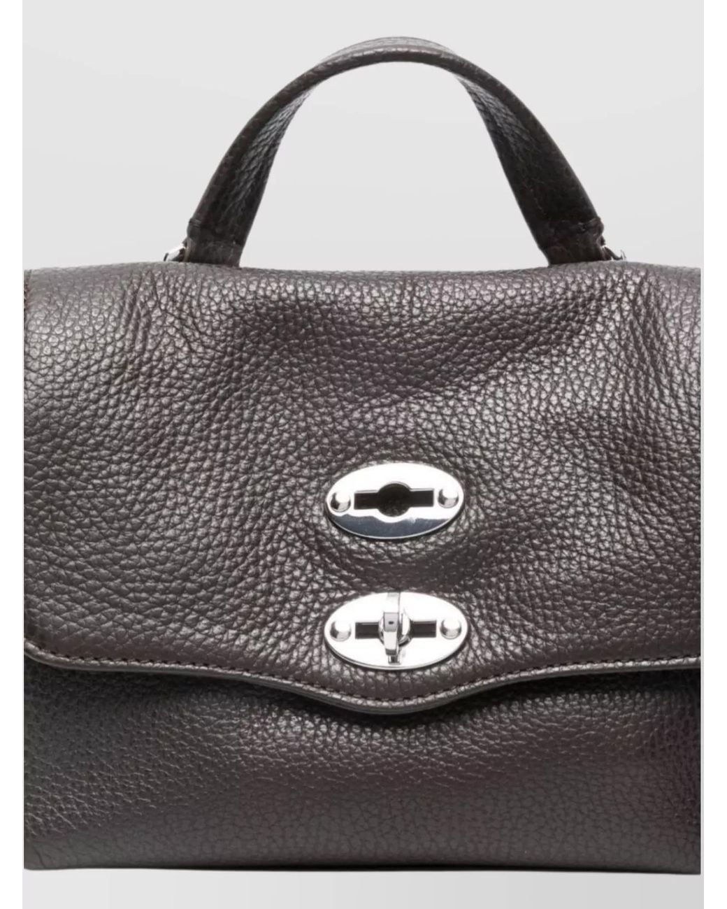 Zanellato Gray Calfskin Leather Shoulder Bag