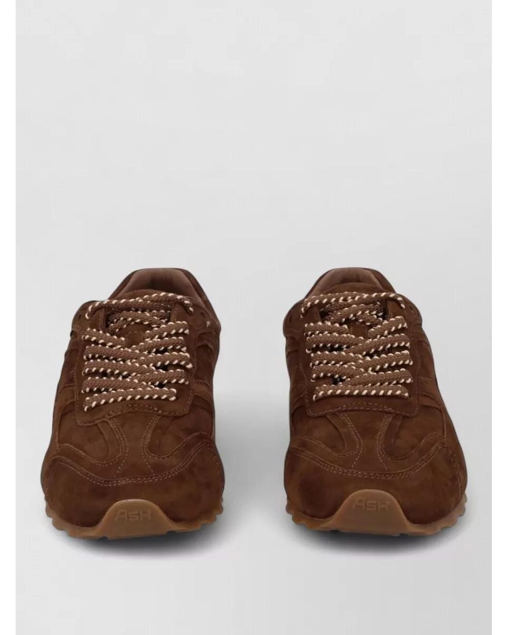 Ash Brown Suede Leather Kasar Lace-Up Sneakers