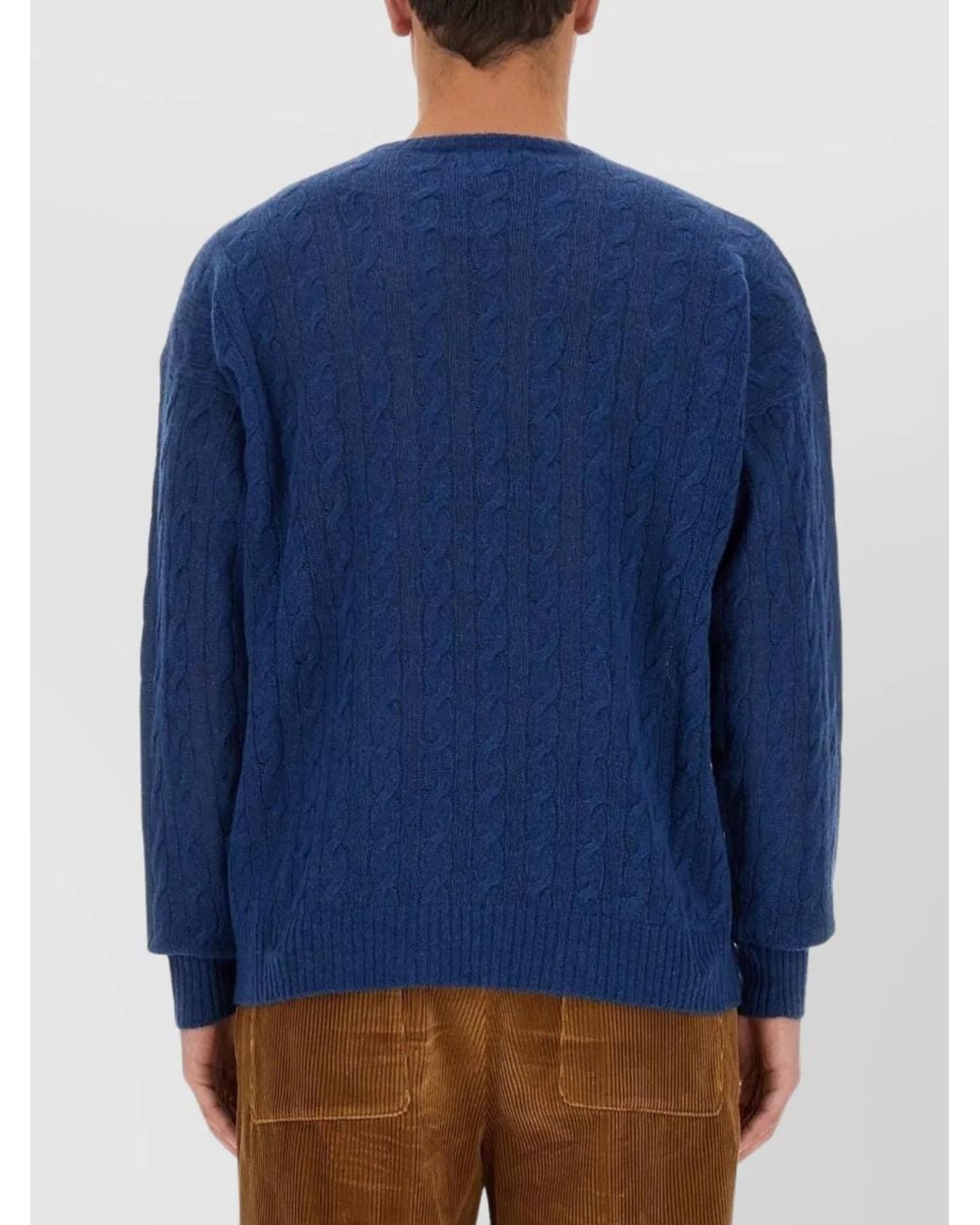 Etro Blue Cashmere Regular-Fit Jumper for men