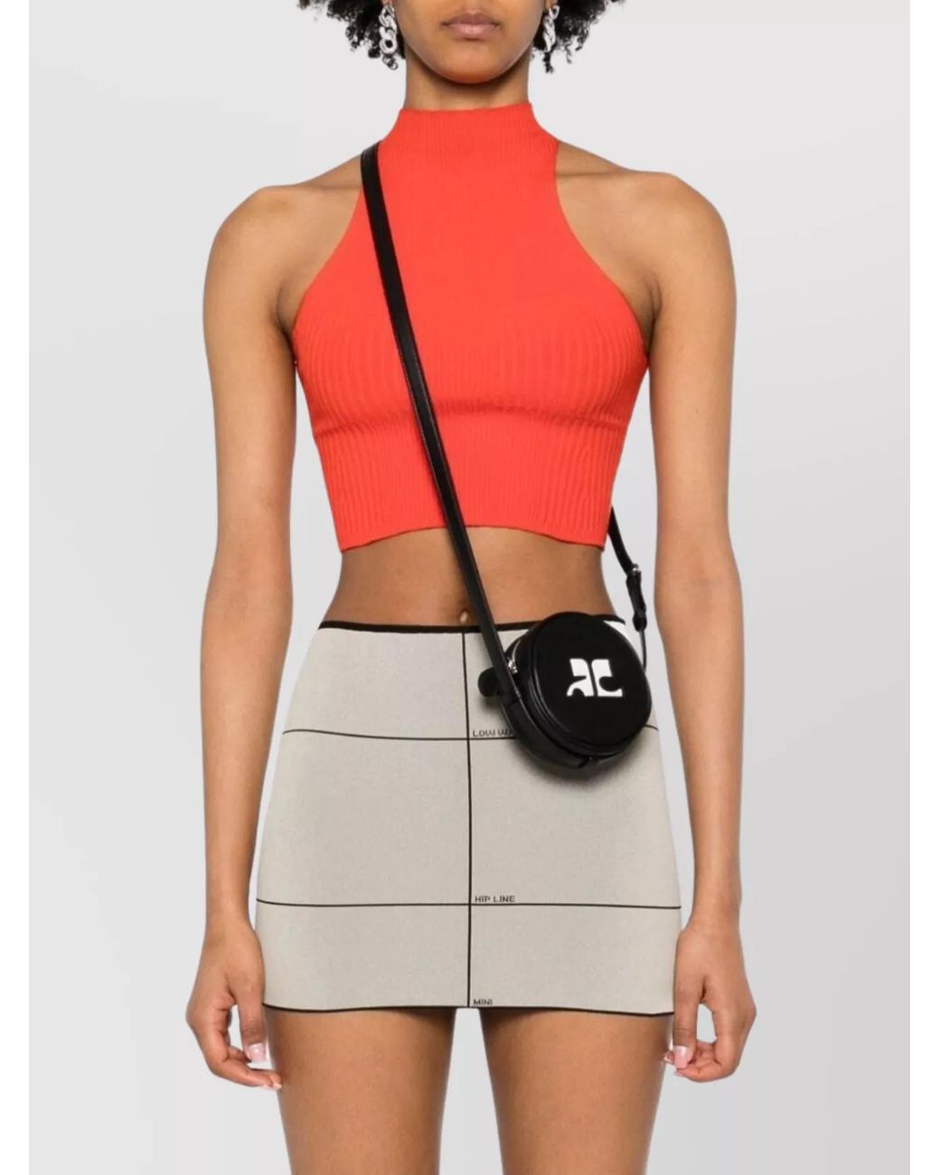 Courreges Black Très Leather Shoulder Bag
