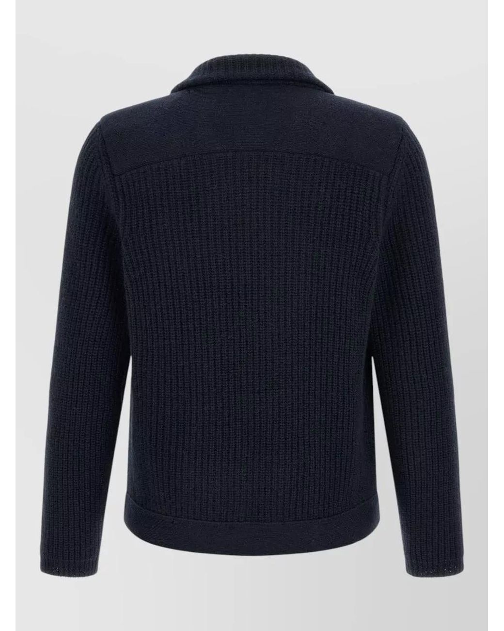Brunello Cucinelli Blue Cashmere Double-Breasted Cardigan for men