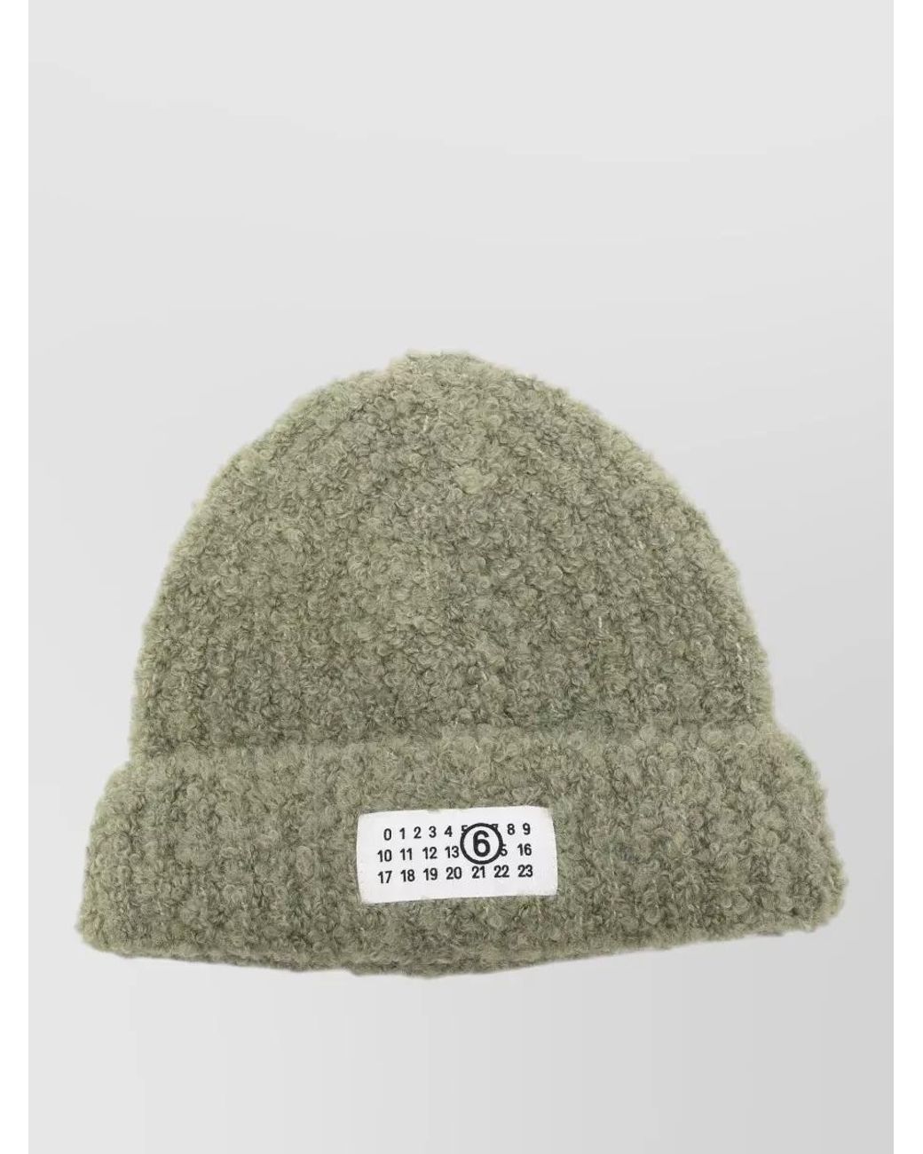 MM6 by Maison Margiela Green Ribbed Beanie for men