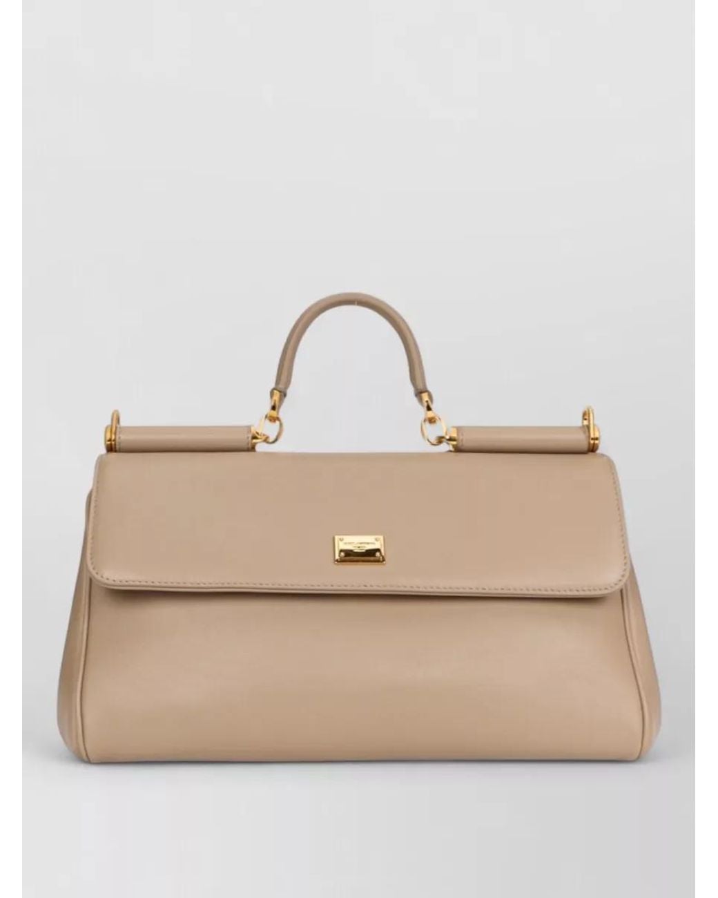 Dolce & Gabbana Natural My Sicily Calfskin Shoulder Bag