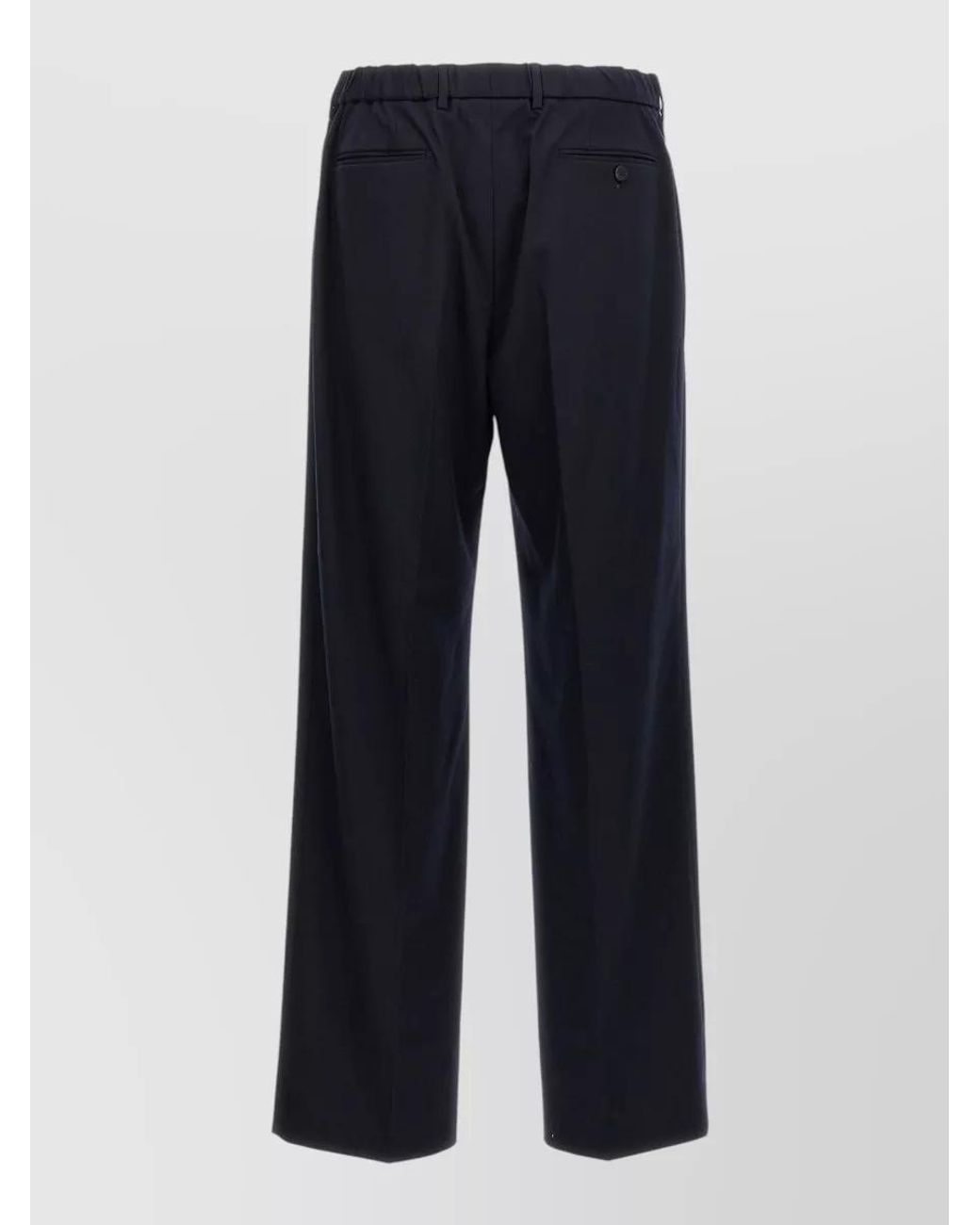 Cellar Door Blue Cotton Blend Straight-Leg Trousers for men