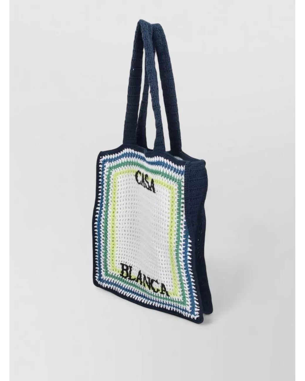 Casablanca Blue Striped Cotton Shoulder Bag for men