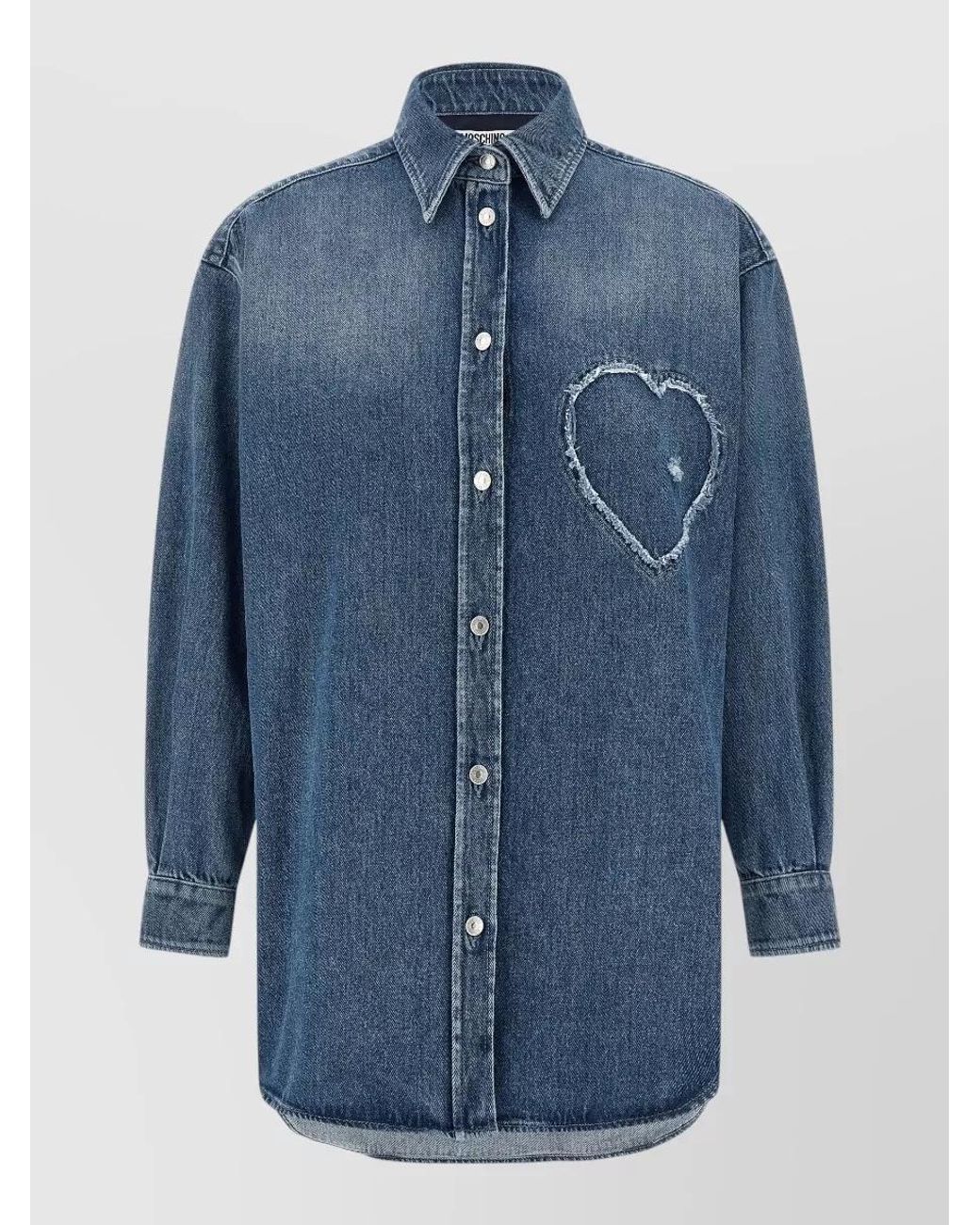 Moschino Blue Cotton Long-Sleeve Shirt