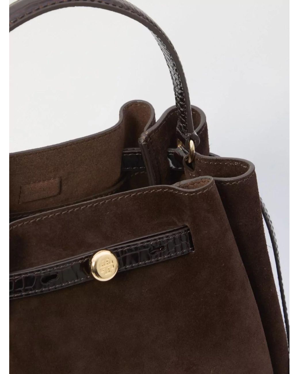 Tory Burch Black Suede Romy Bucket Bag