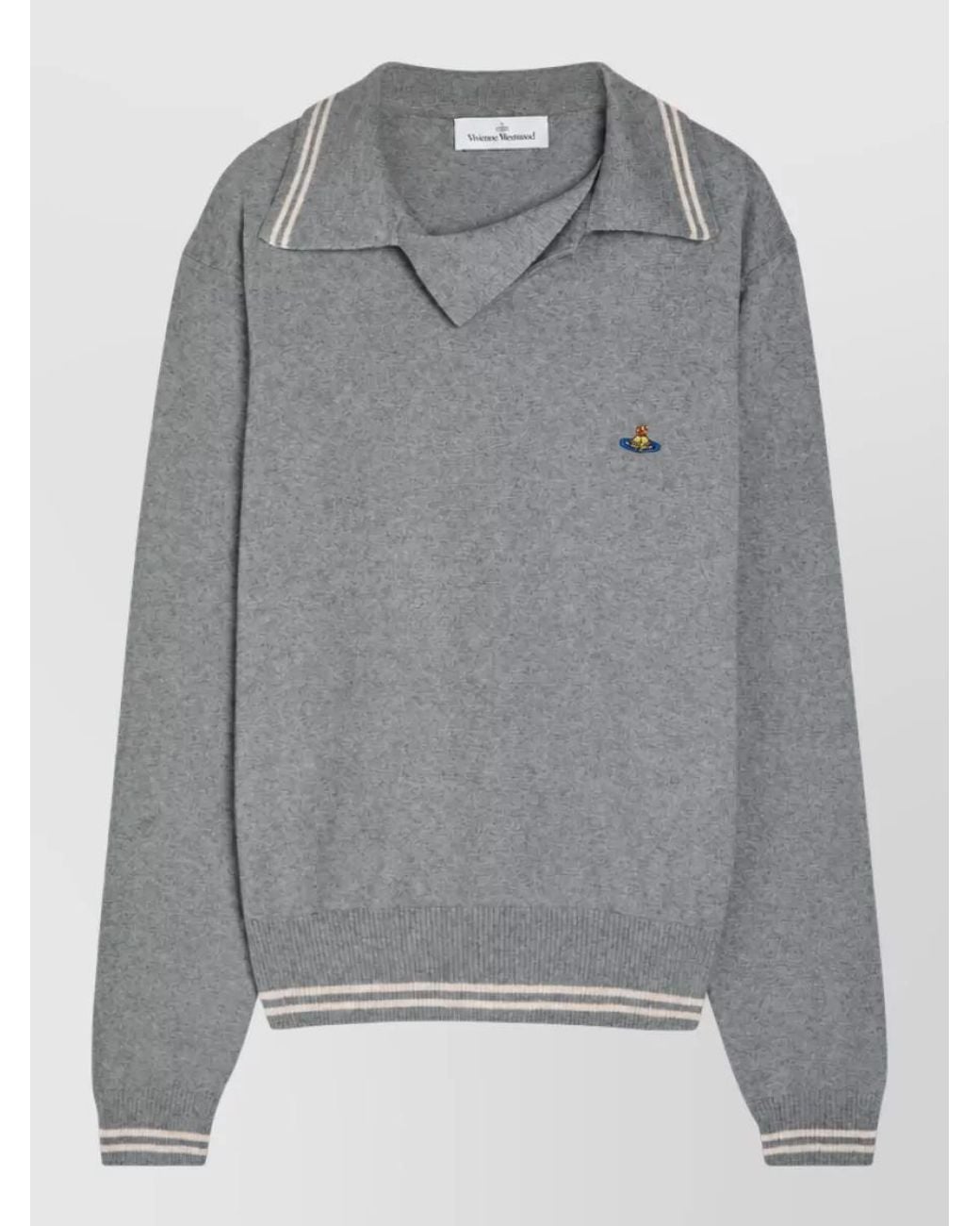 Vivienne Westwood Gray Cashmere Polo Jumper for men