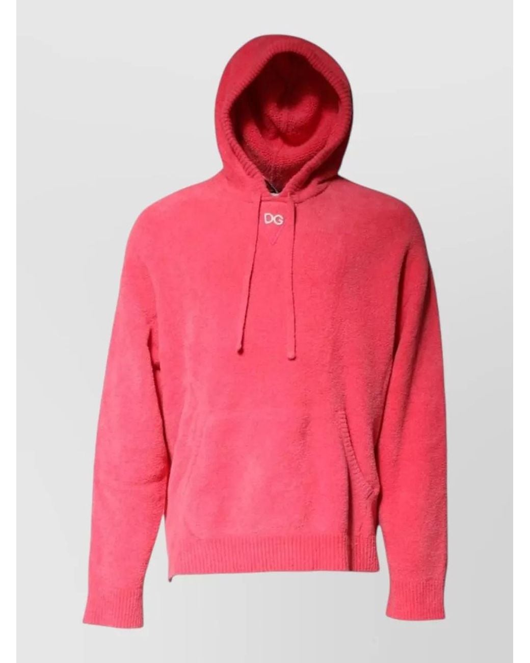 Dolce & Gabbana Pink Knit Hooded Sweater for men