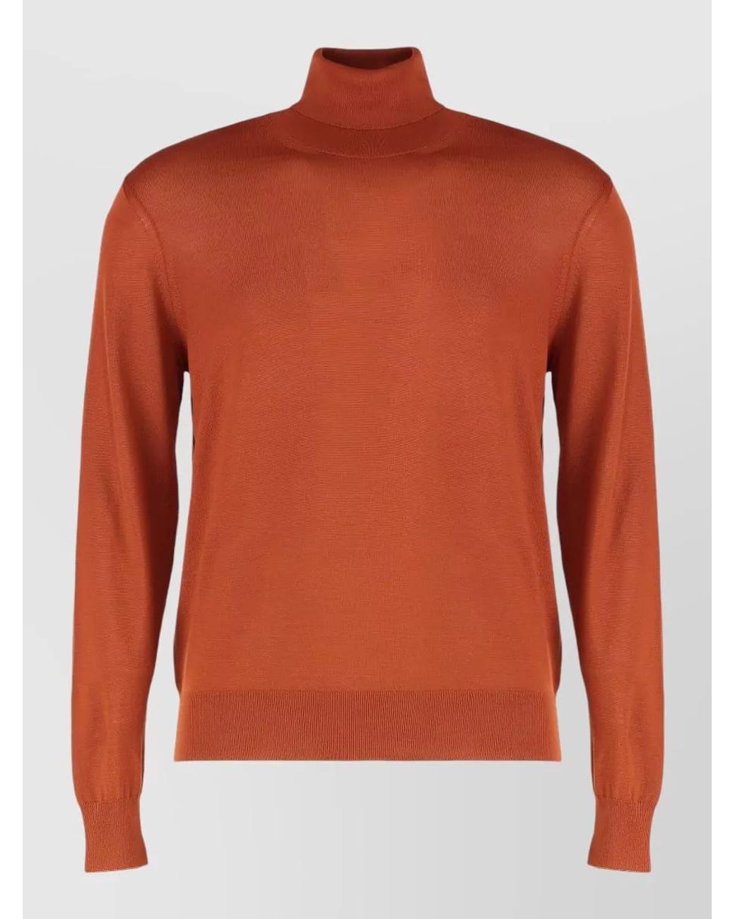 Saint Laurent Orange Wool Turtleneck Sweater for men