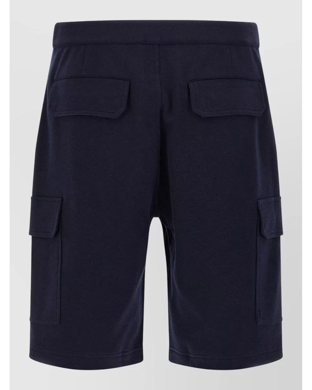 Brunello Cucinelli Blue Cotton Cashmere Cargo Shorts for men