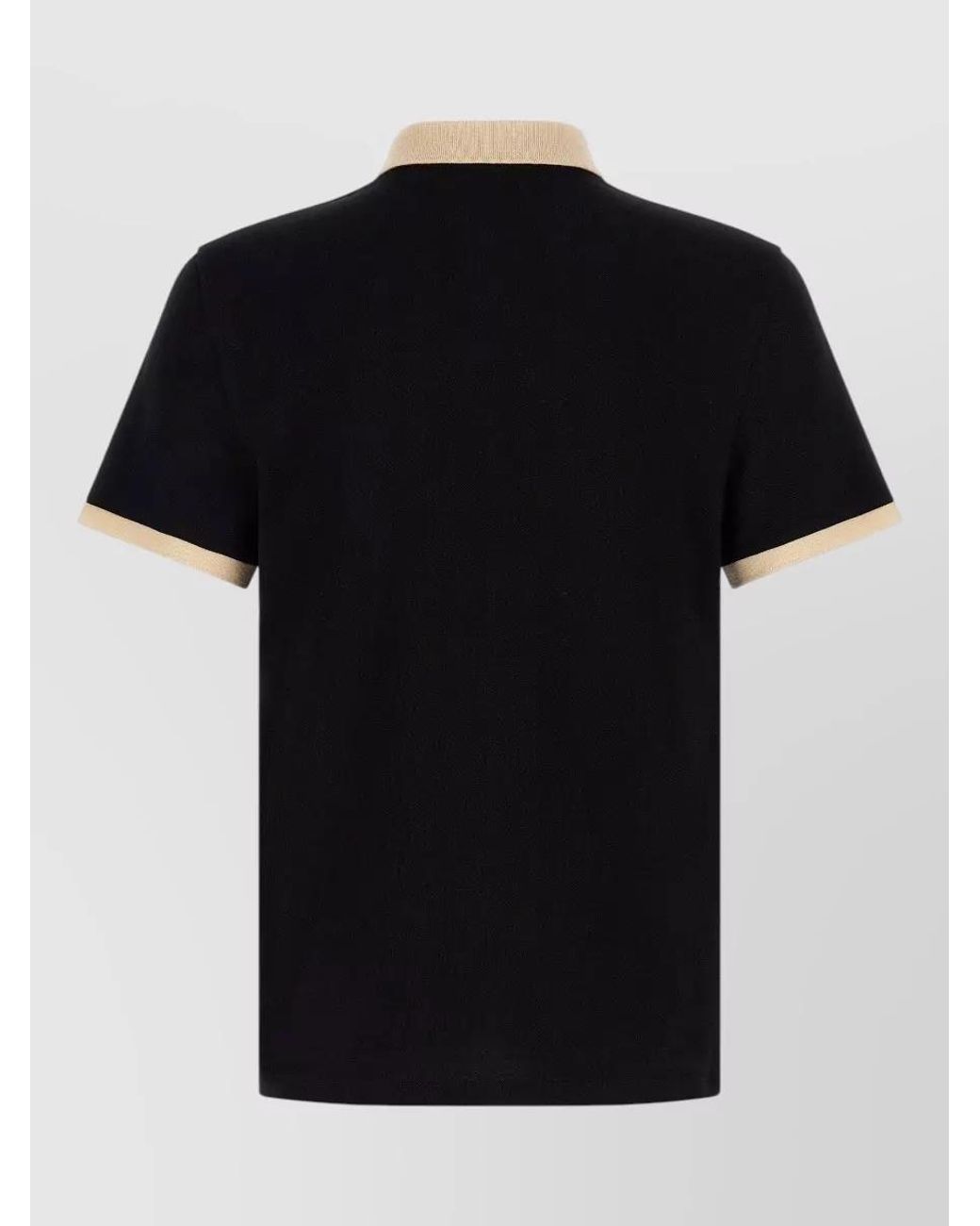 Valentino Garavani Black Cotton Short-Sleeve Piqué Polo Shirt for men