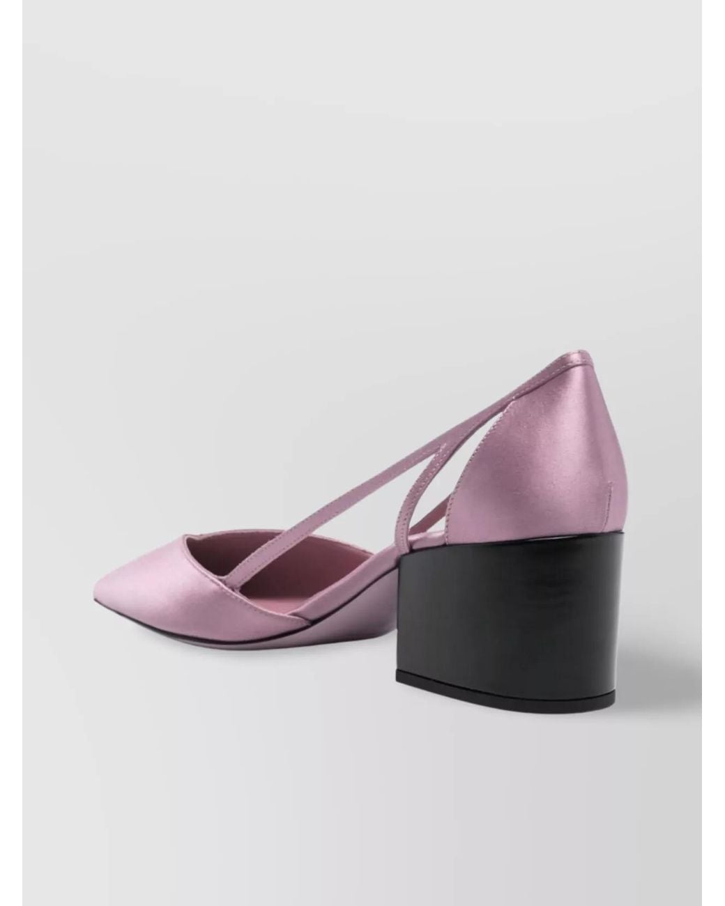 Prada Pink Silk Satin Cutout Low Block Heel Pumps