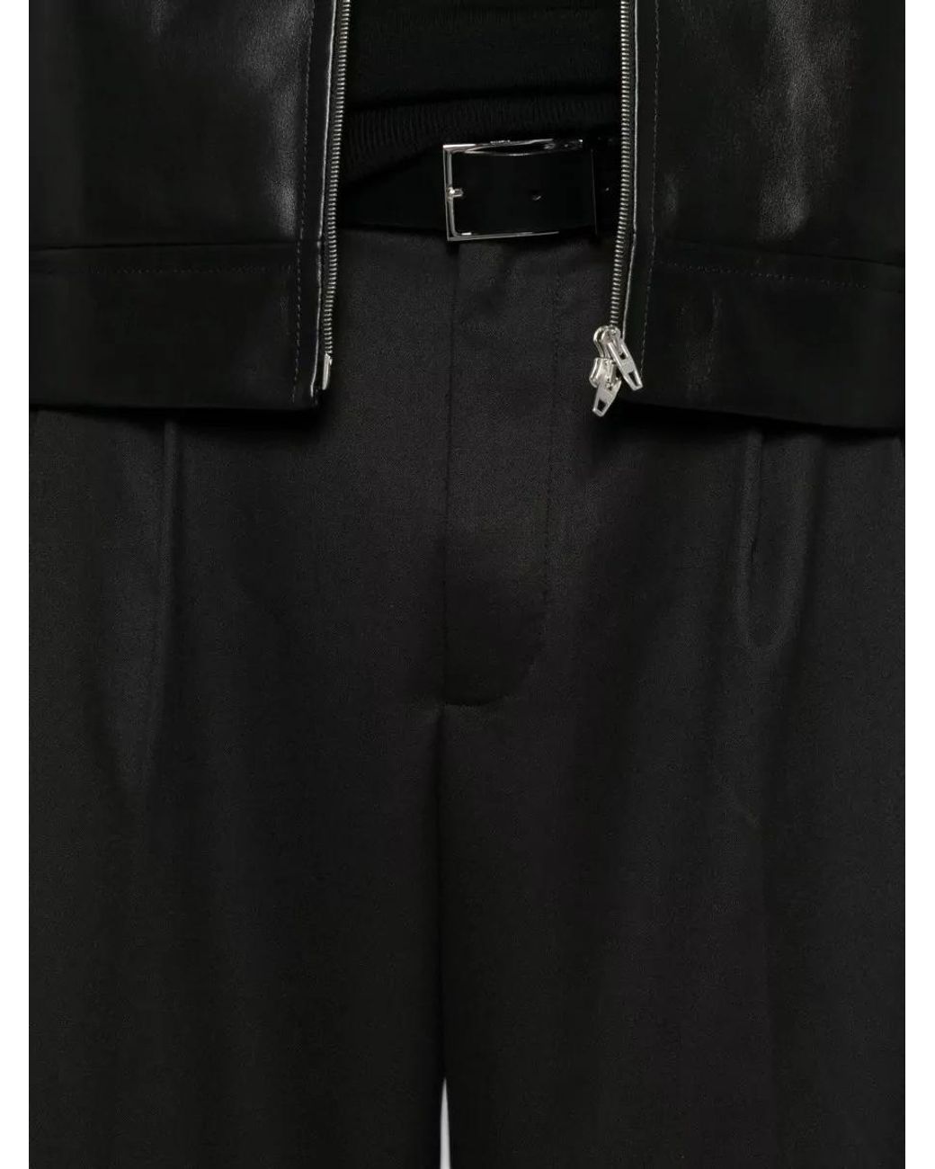 Calvin Klein Black Pleated Straight-Leg Tailored Trousers for men