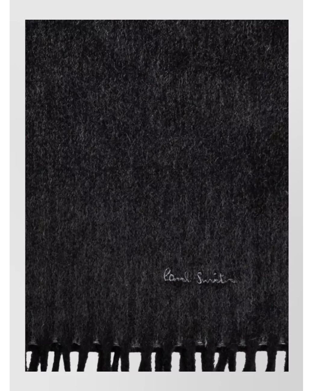 Paul Smith Black Striped Fringed Cashmere Scarf for men