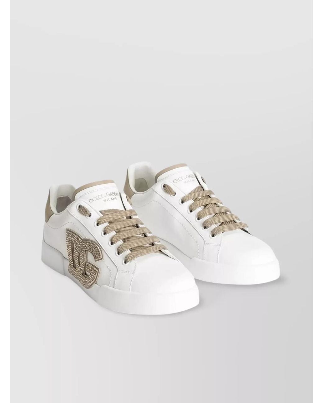 Dolce & Gabbana Metallic Leather Low-Top Sneakers