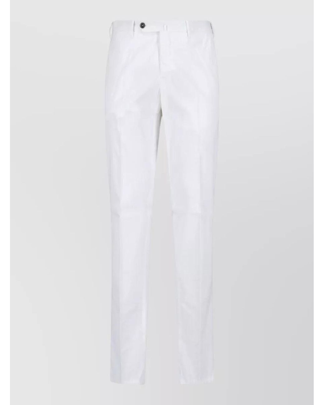 PT Torino White Straight-Leg Trousers for men