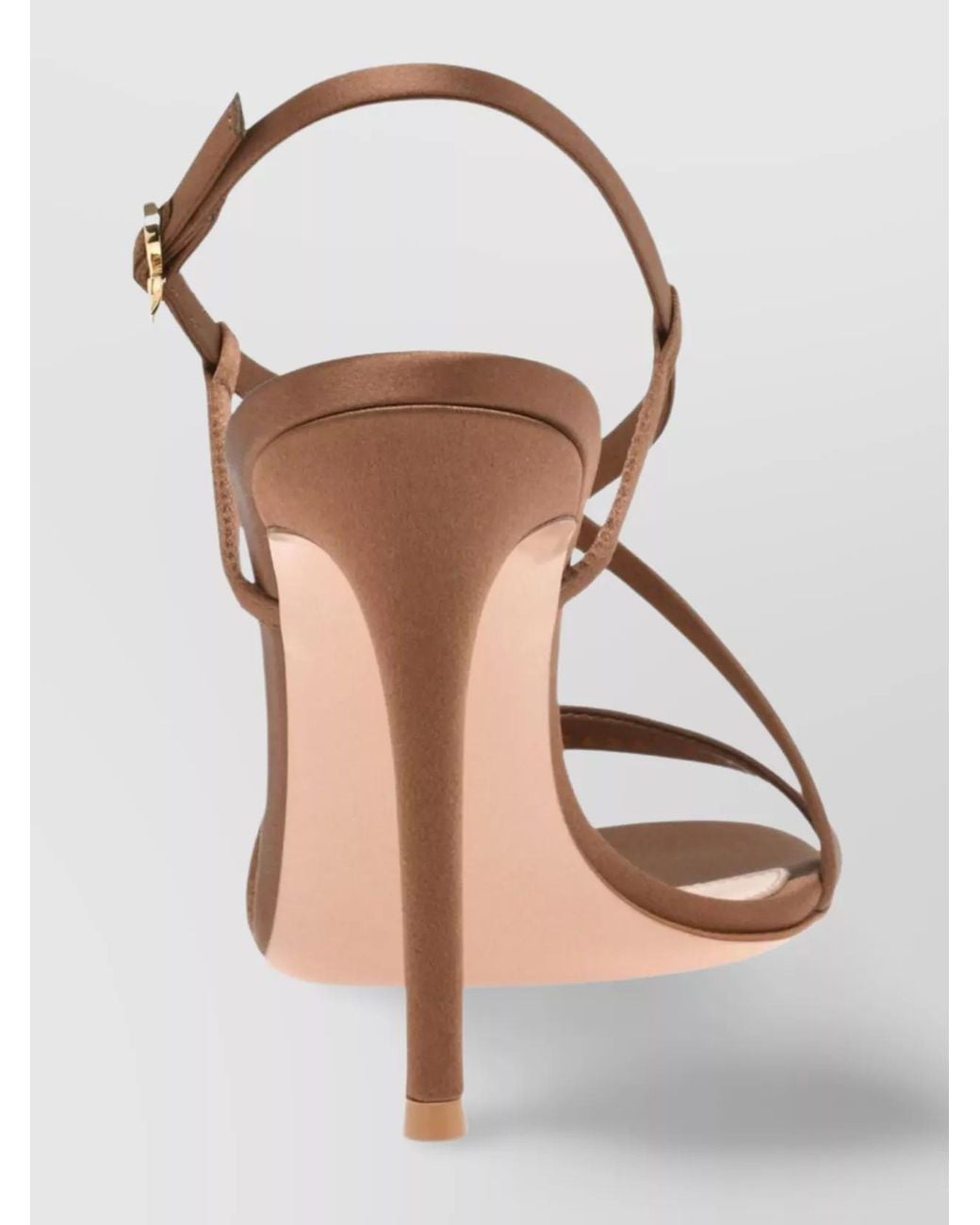 Gianvito Rossi Metallic Satin Ankle-Strap Stiletto Sandals