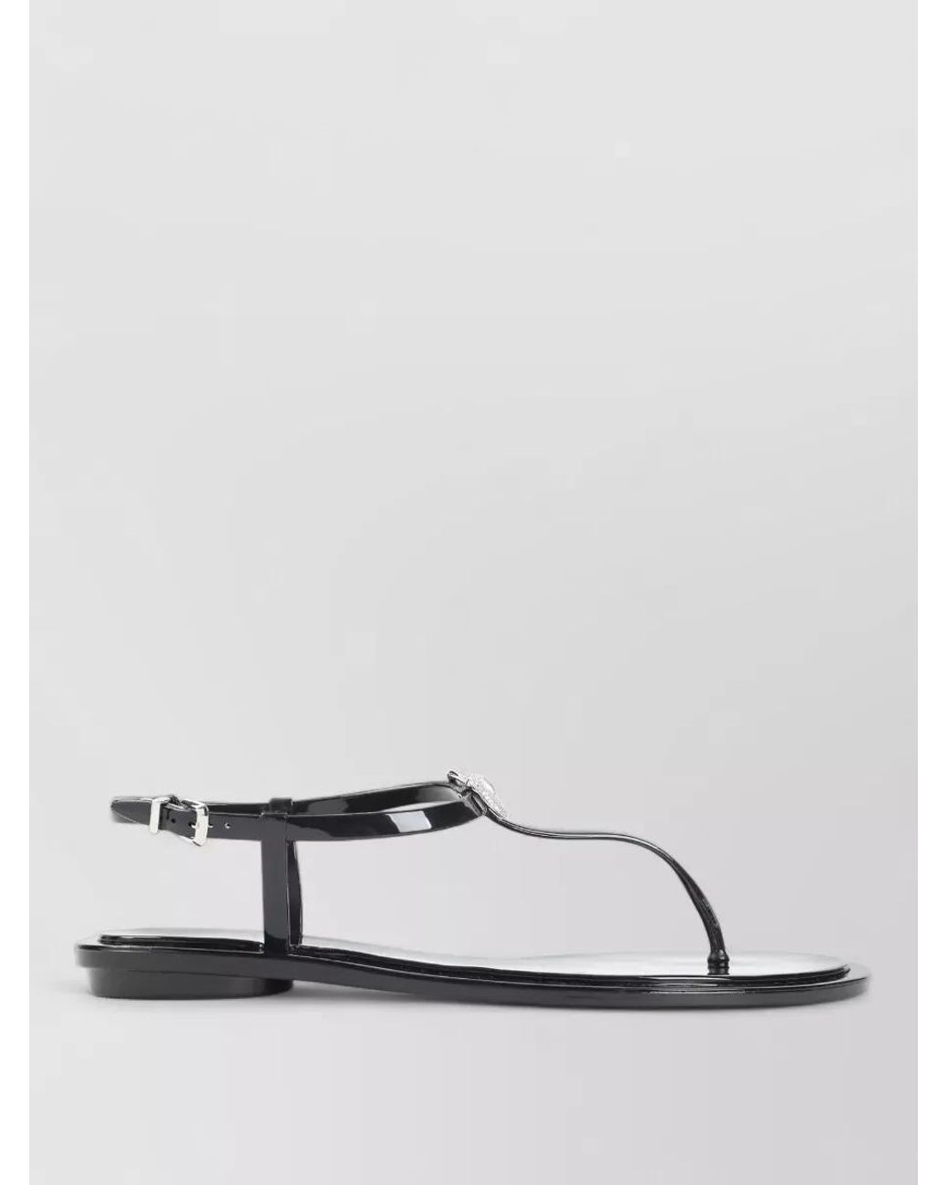Mach & Mach Metallic Crystal-Embellished Rubber Thong Sandals