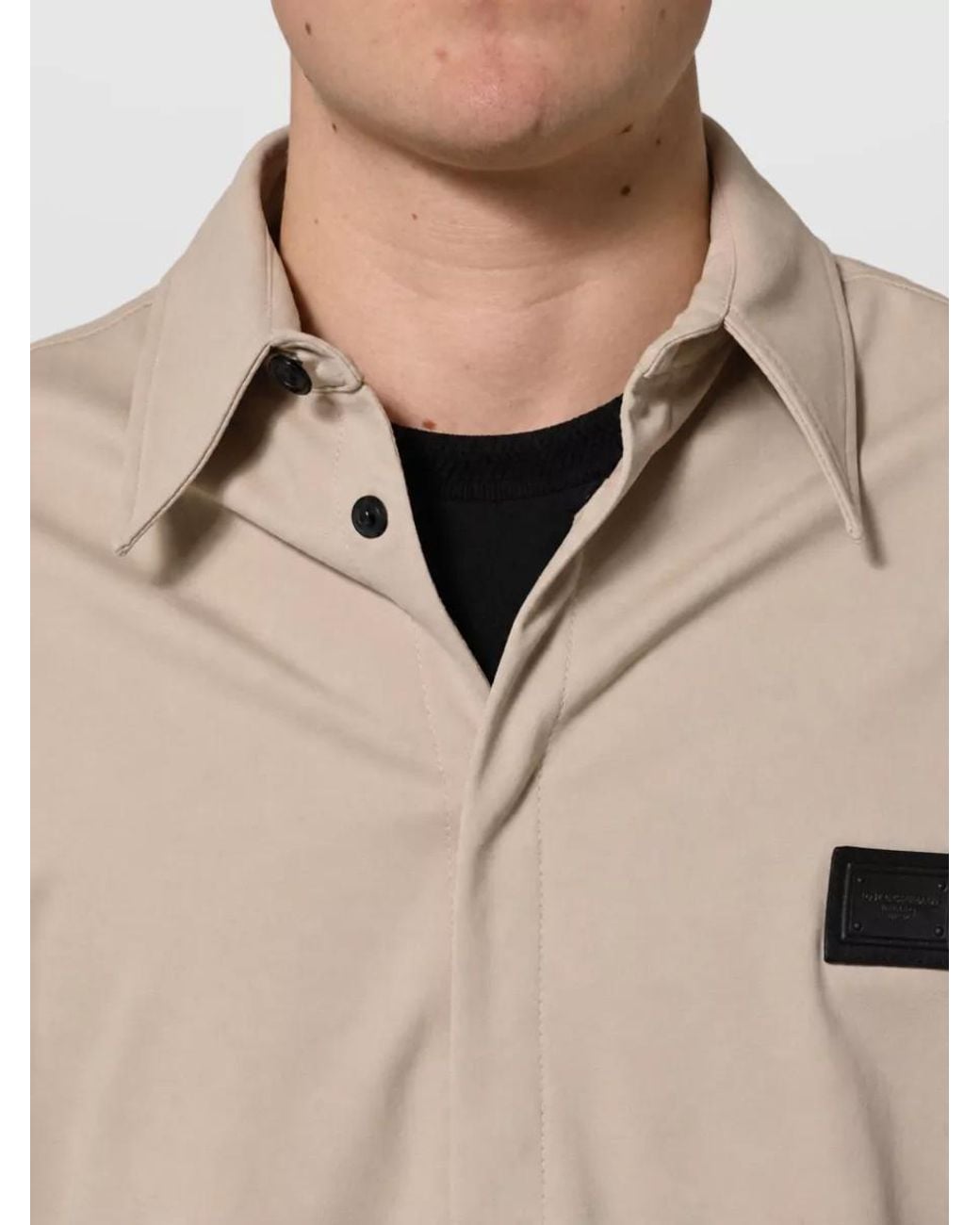 Dolce & Gabbana Natural Cotton Overshirt Jacket for men