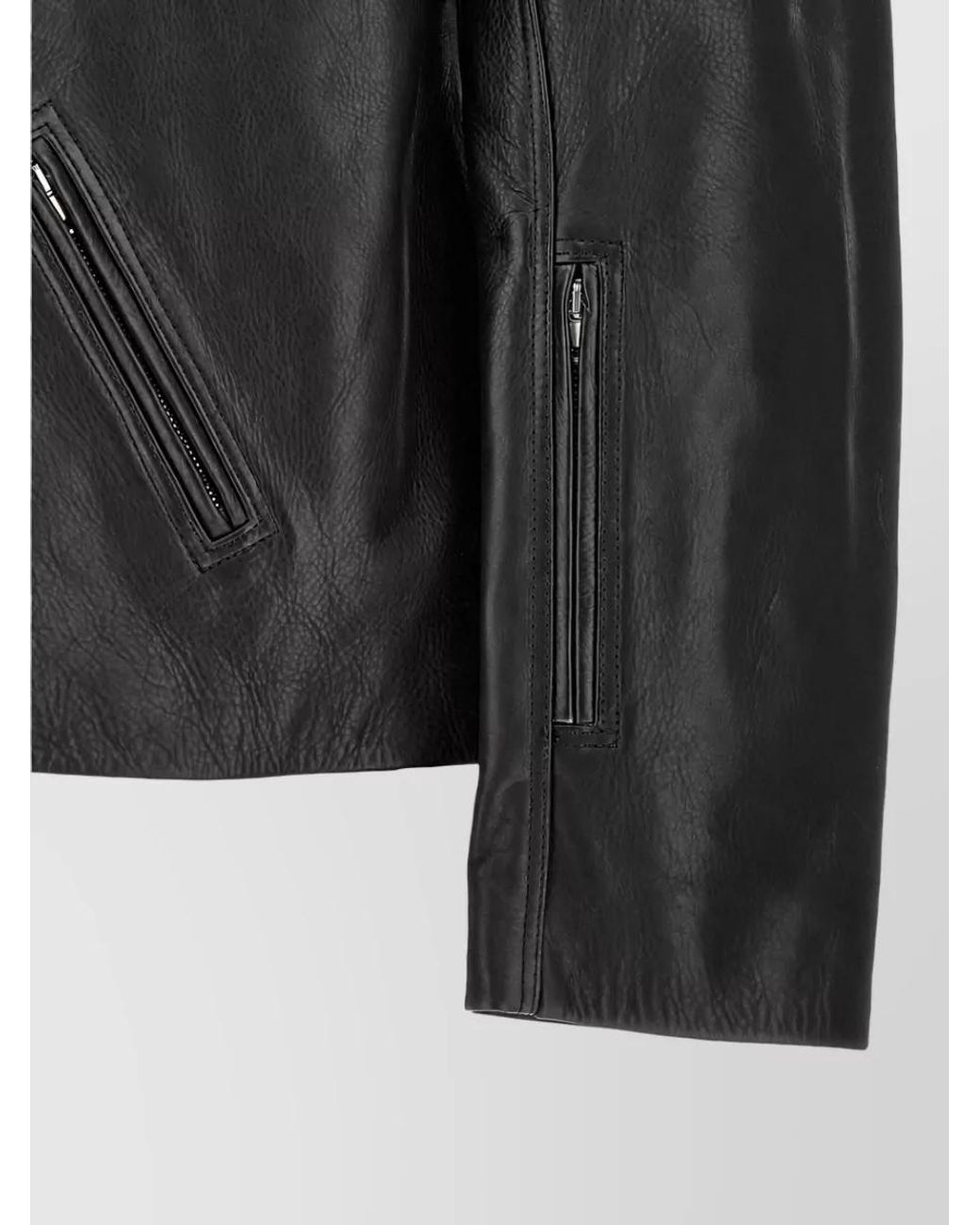 Rick Owens Black Leather Modular Jacket for men