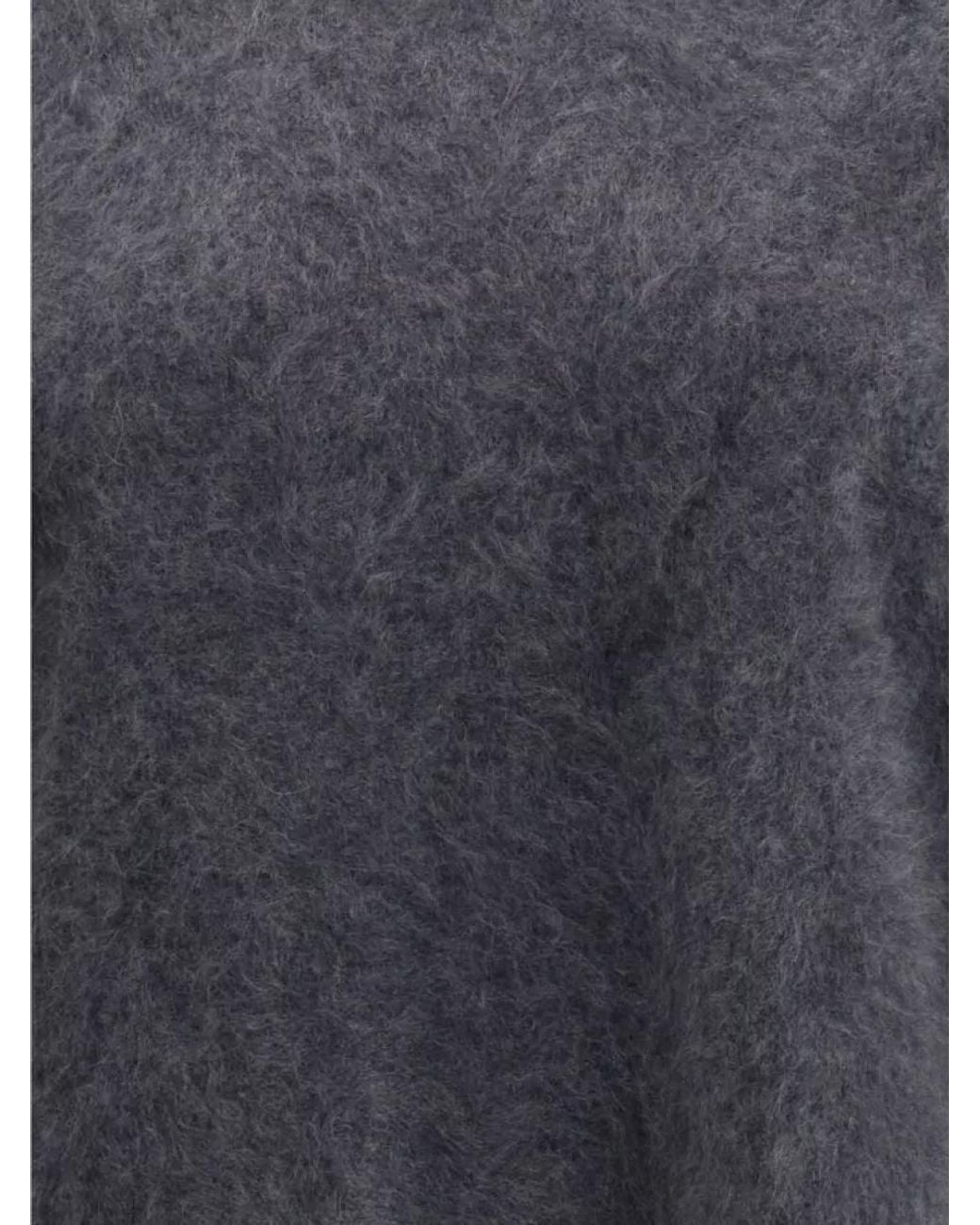Lisa Yang Blue Cashmere Relaxed-Fit Short-Sleeve Sweater