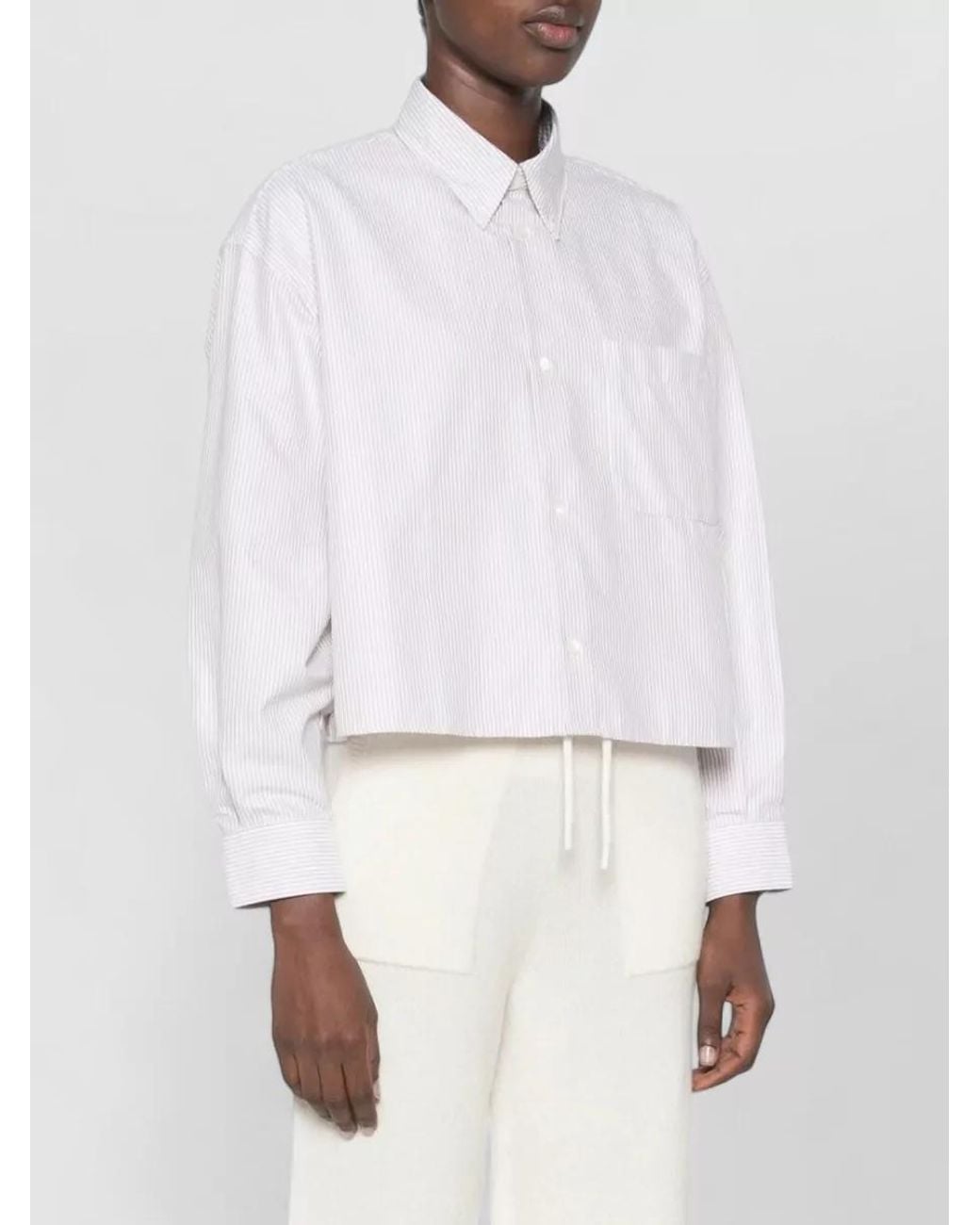 A.P.C. White Striped Cotton Shirt