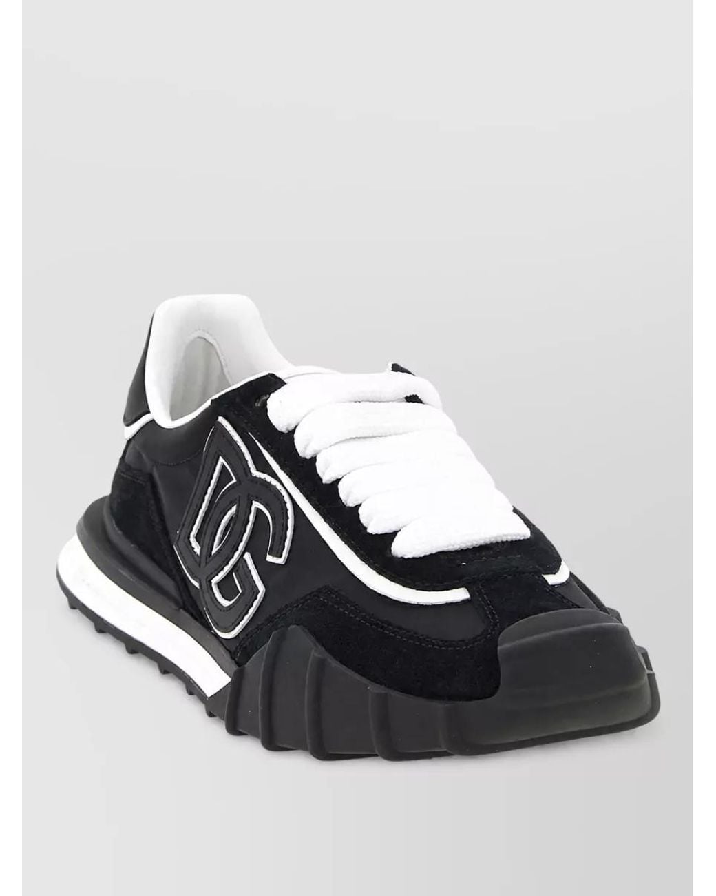 Dolce & Gabbana Black Leather Low-Top Sneakers for men