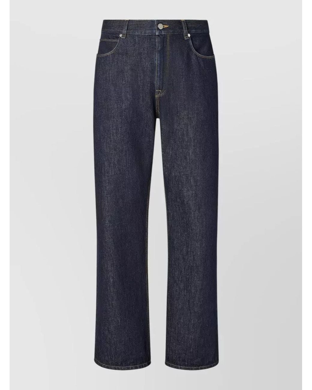 Fendi Blue Denim High-Rise Straight-Leg Jeans for men